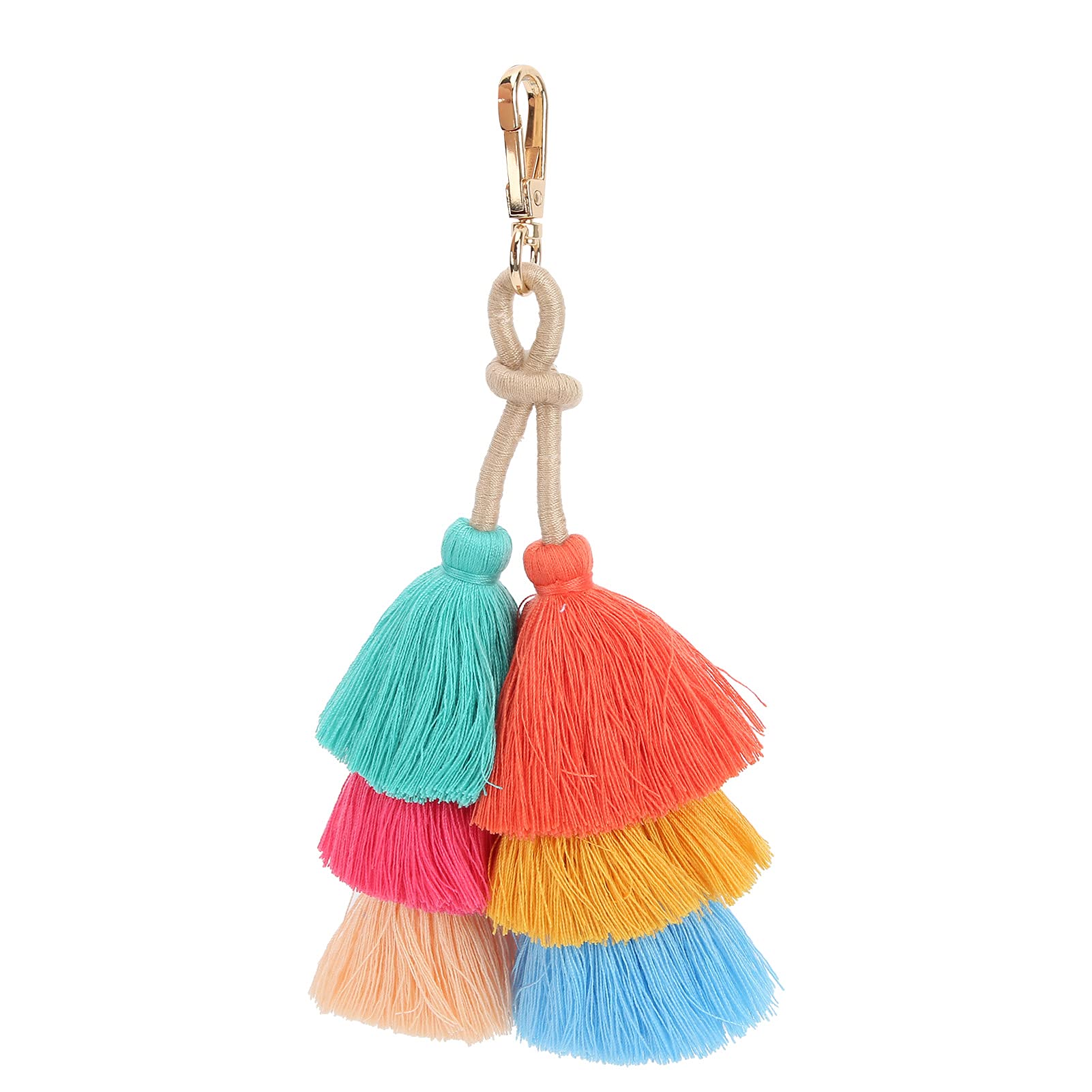 Tassel Pend DIY Portable Fashionable Cotton Thread Pend Material for Keychain Craft Clothes Bags Decoration GiftColorful Tassel PendantTassel KeychainTasselsCrafof Comfortable (Colorful)