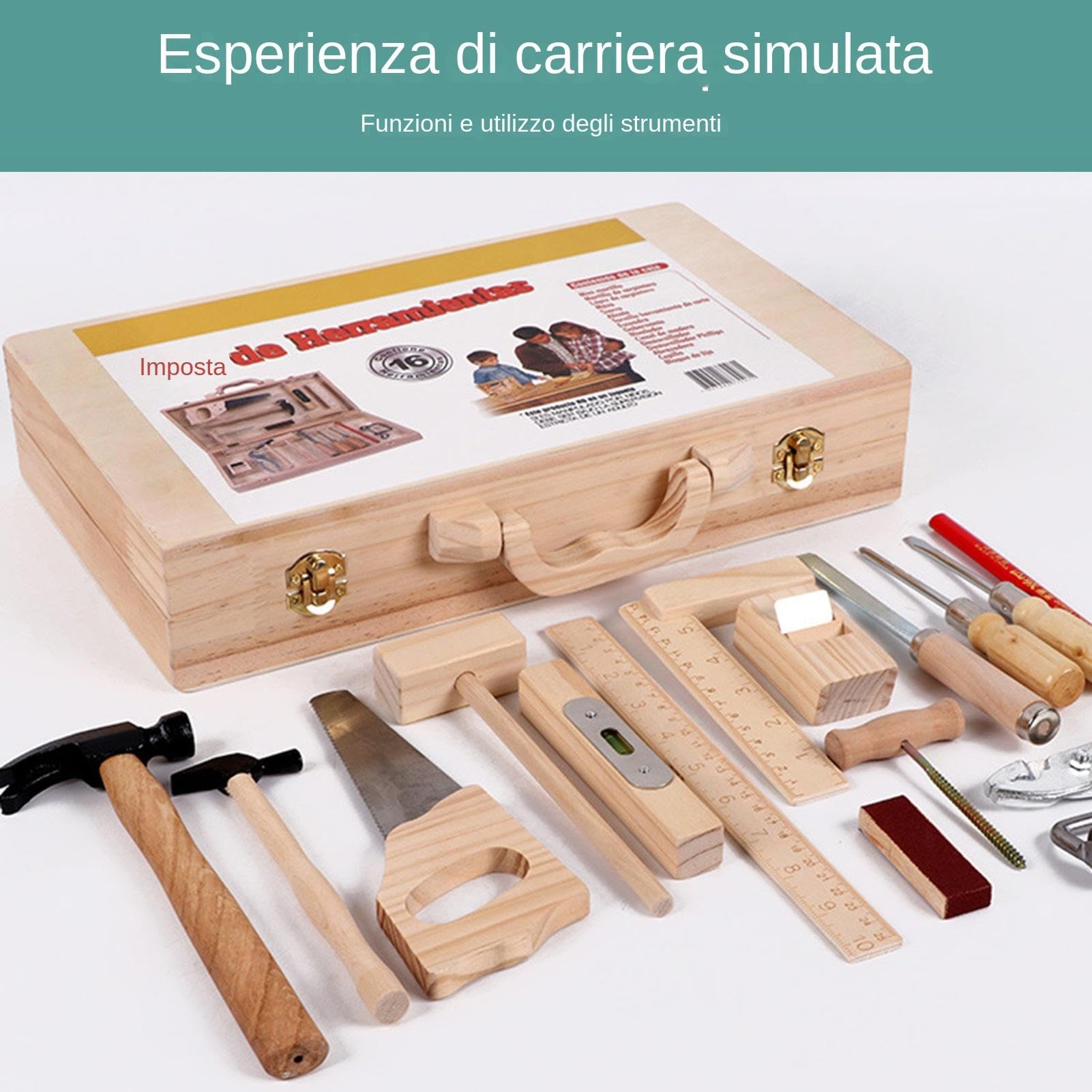 Rollenspiel-Konstruktionsspielzeug, Holzwerkzeugset für Kinder | Repair Tools Spiel Kinderspielzeug für Kindergarten, Kindertagesstätte, Kinderga