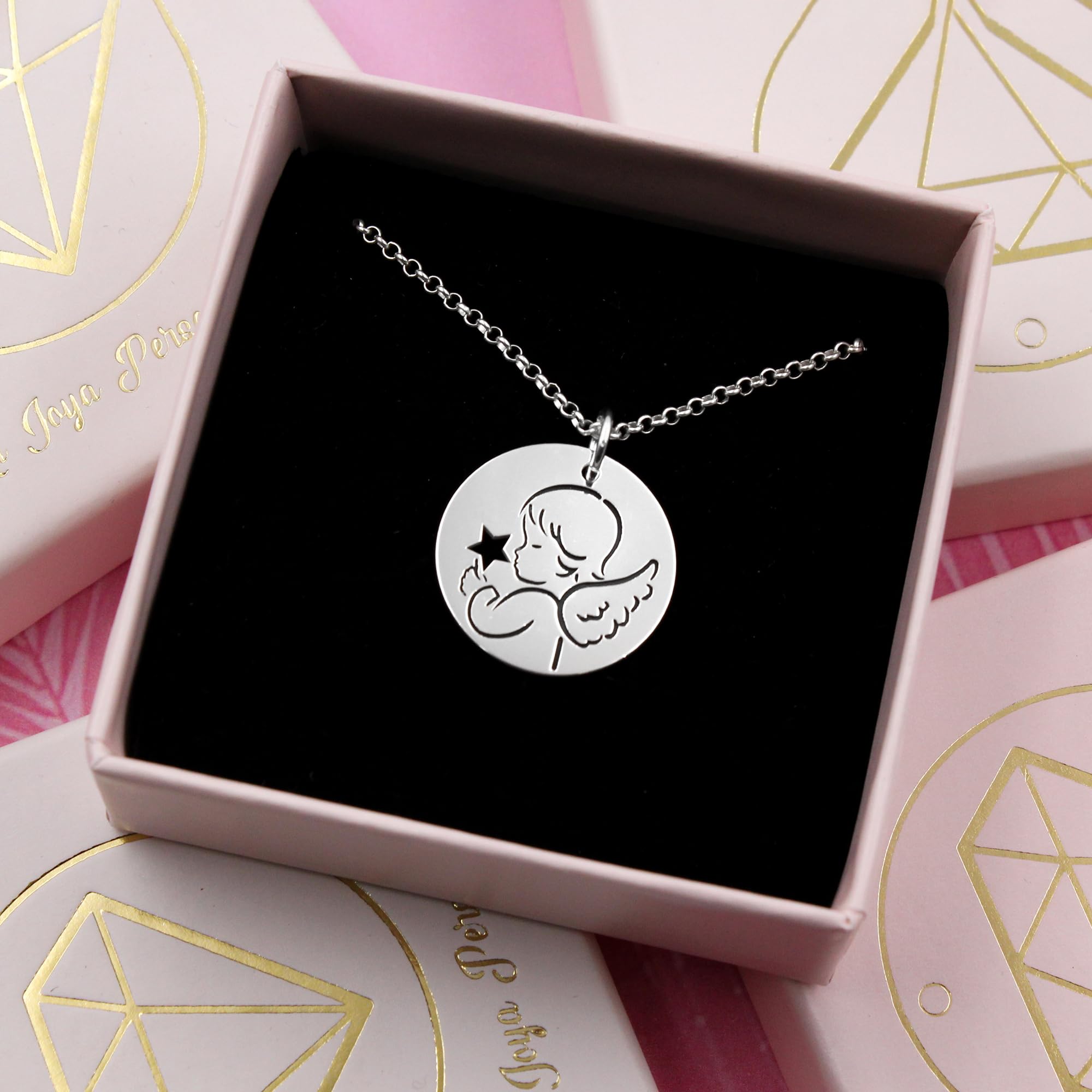 Medalla de Comunión de Plata para Niña con Imagen de Angelito – Regalo Perfecto Comunión (Angelito)
