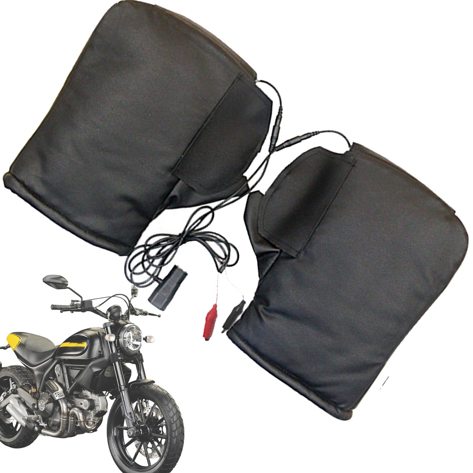 Manchons de guidon chauffants imperméables contre le froid à moto - 8