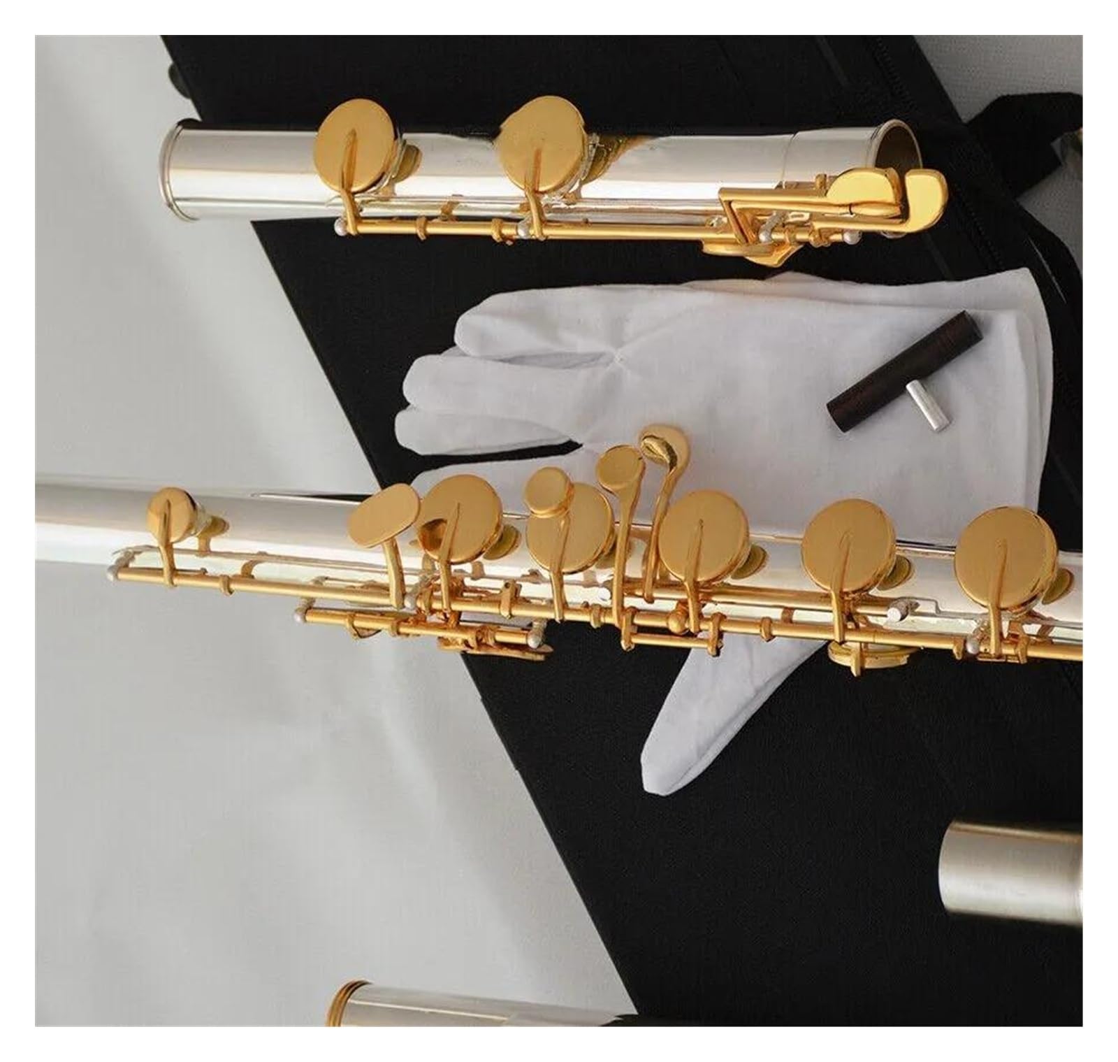 Chiavi Placcate In Oro Di Fascia Alta Flauto Per Ensemble Di Bassi A 16 Fori Chiusi In Do Maggiore Con Custodia Flauto Traverso per Principiante