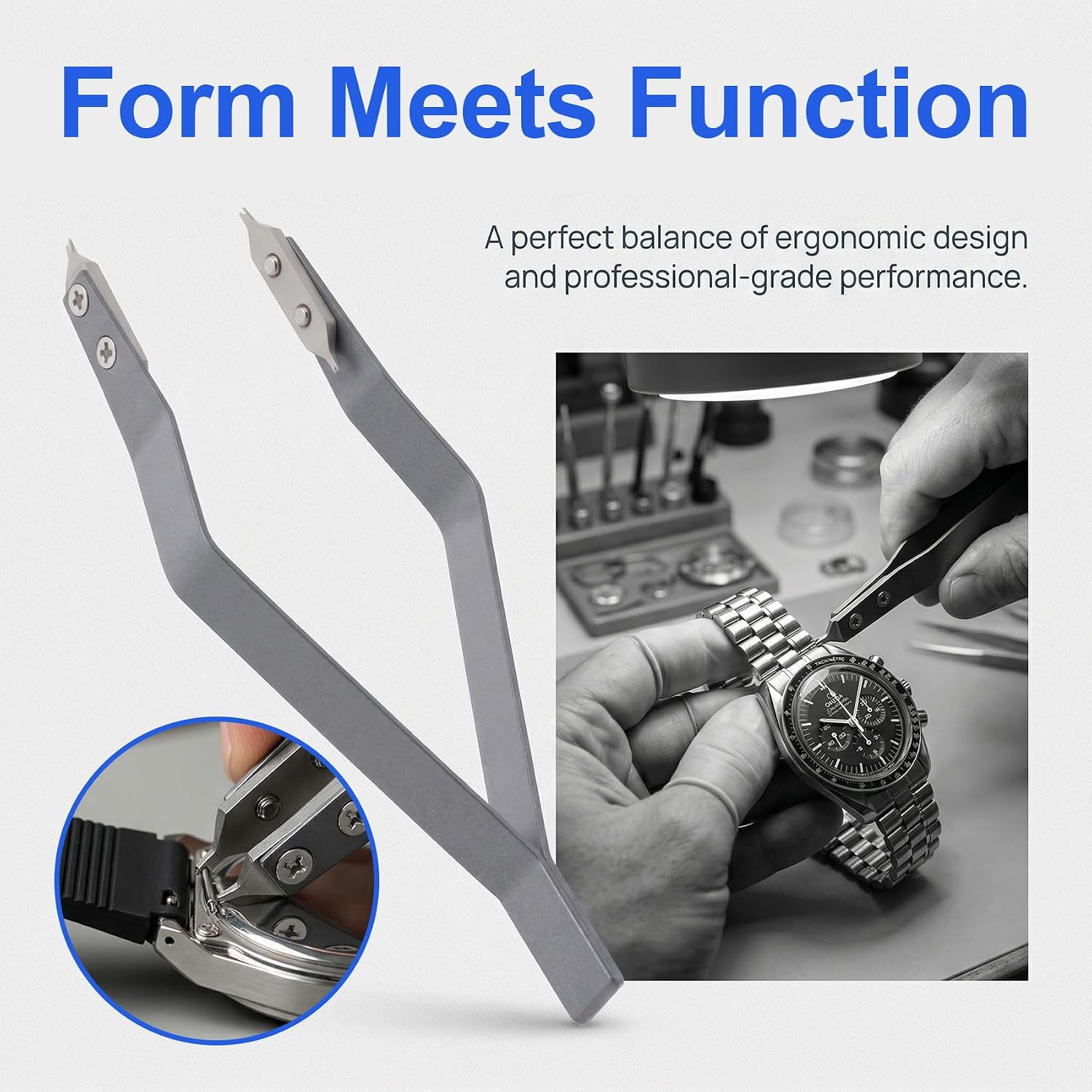 1pc Gray Watch Spring Bar Tweezer, V Shaped