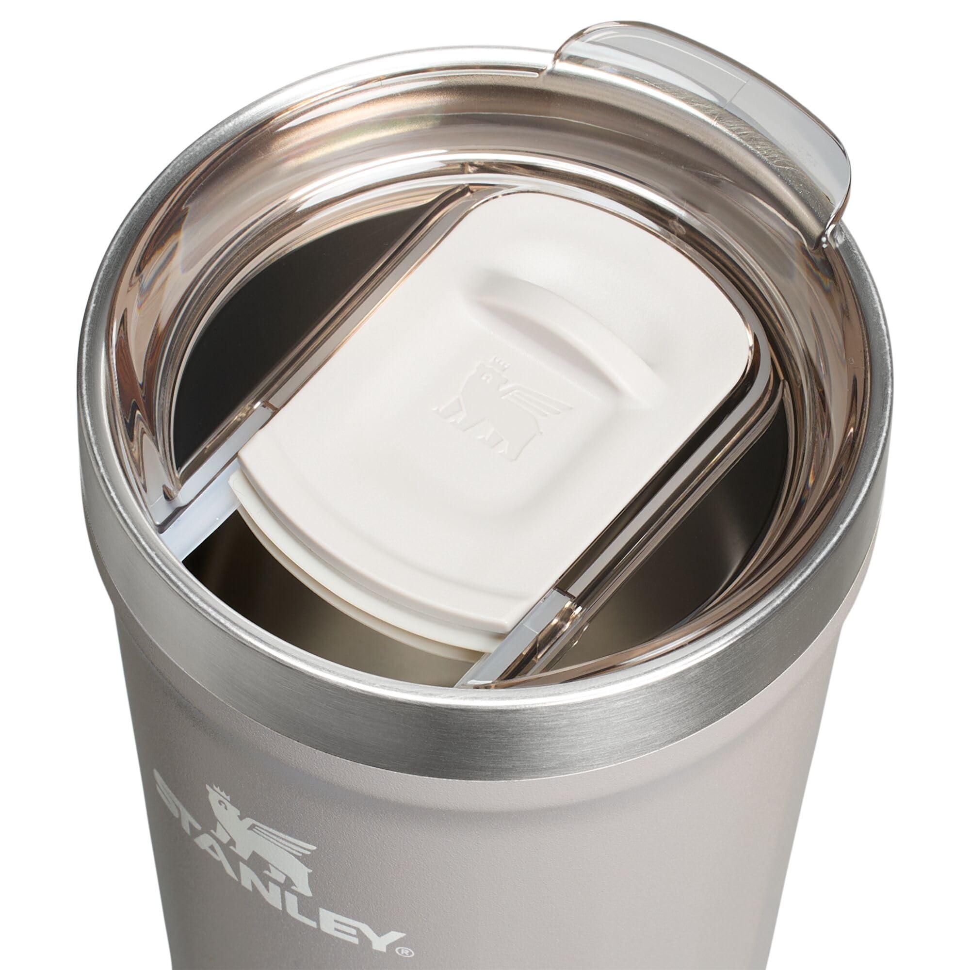STANLEY Everyday Tumbler Trinkbecher, 473 ml, Press-Fit-Deckel, Getränke-, Kaffee- und Cocktailbecher, isoliertes Edelstahl-Weinglas, BPA-frei, Esche