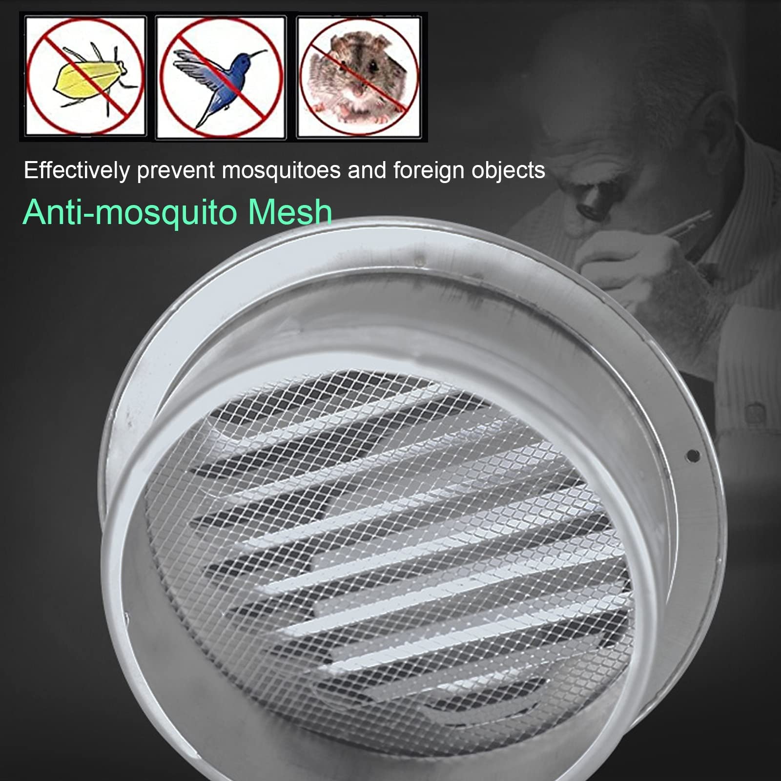 Duchunsheng Rond Grille De Ventilation Grille D'Aération En INOX, Sortie D'évacuation Mural