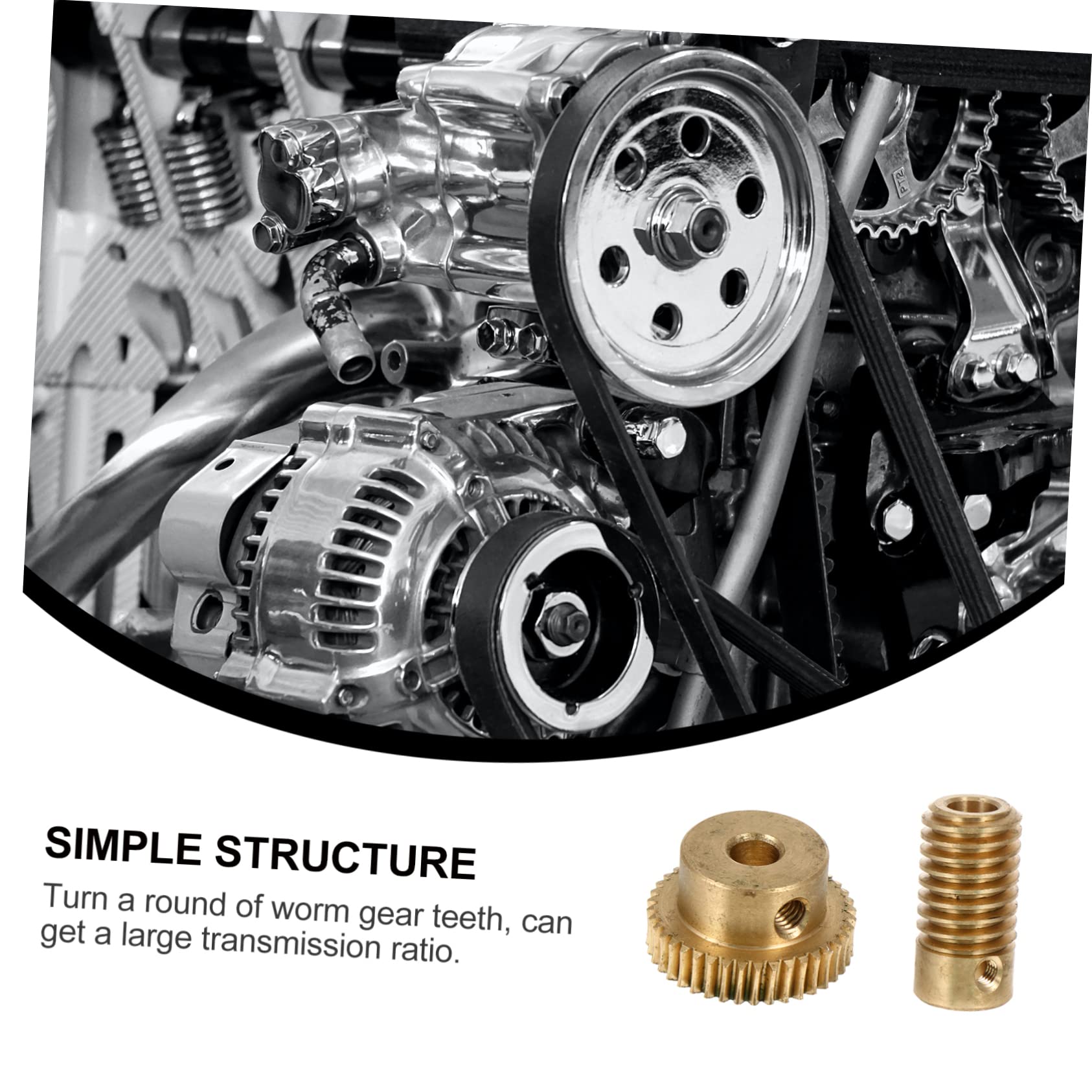 CIYODO 4 Pcs 40 Turbine Shaft Motor Bevel Gear Worm Gear Shaft Gear Wheels Worm and Worm Wheel Computer Case Cage Spline Shafts Mechanical Gears Worm Reducer Worm Shaft Golden Copper
