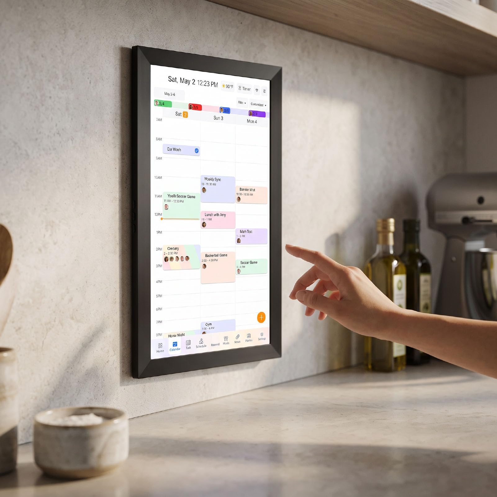 Smart Digital Calendar 21,5 Zoll Touchscreen-Display (EU-Stecker)