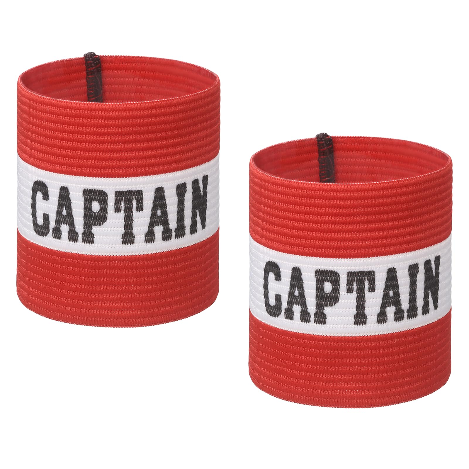 YELARXI Captain Armbands, Soccer Captain Armband Elastic Adjustable Leader Band Team Sport Bands, 6Pcs & Red White & 25cm - Fit for (Adult Youth Football/Basketball/Rugby Training)