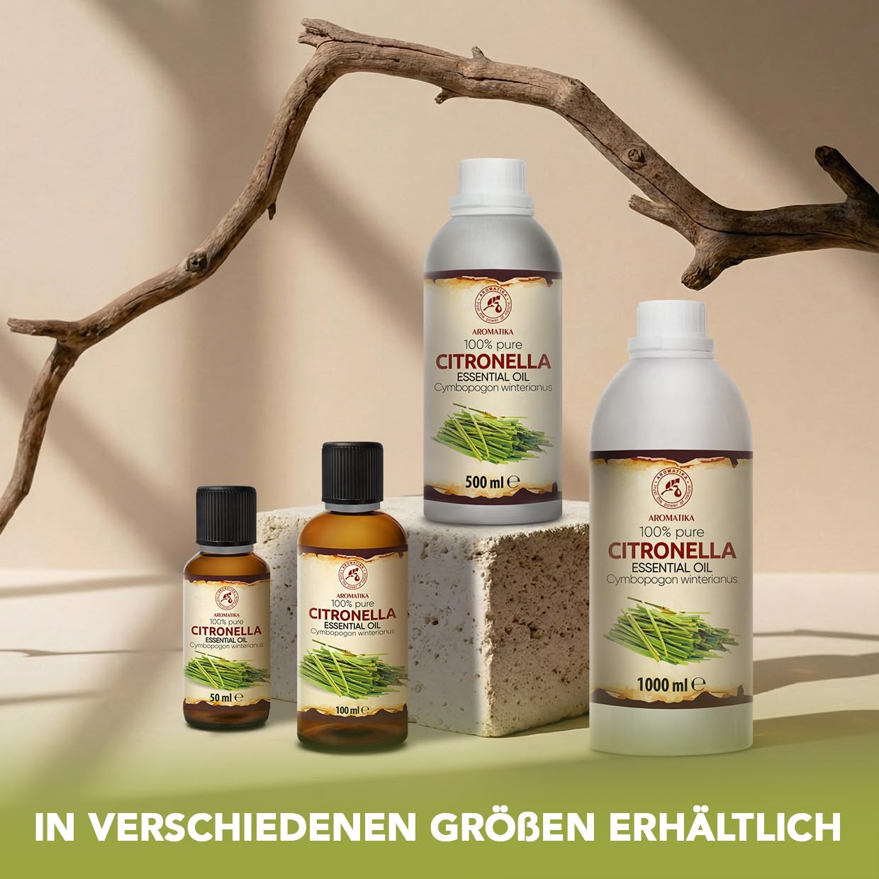 Ätherisches Citronellaöl 1000 ml - Cymbopogon Winterianus - Reines Ätherisches Citronella Öl - für Diffusers und Duftlampen - für Aromakerze - Frischer Duft - Lufterfrischer - Aromatherapie