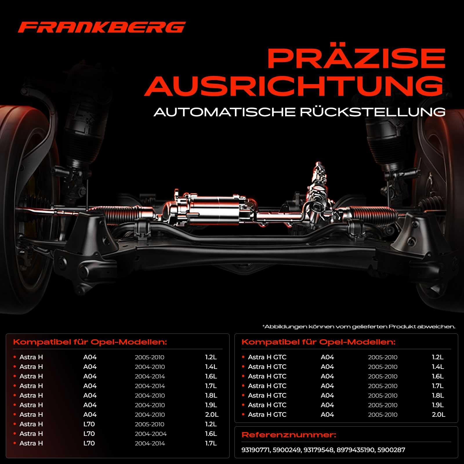 Frankberg Lenkgetriebe Servolenkgetriebe Hydraulisch für Linkslenker Kompatibel mit Astra H L48 1.6L-1.9L 2004-2014 Astra H Caravan L35 1.4L-2.0L 2004-2014 Astra H Astra J Zafira B Replace# 93179548