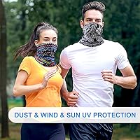 Vista 2 de Paquete de 6 polainas elásticas para el cuello, pasamontañas, bandana versátil para hombres y mujeres