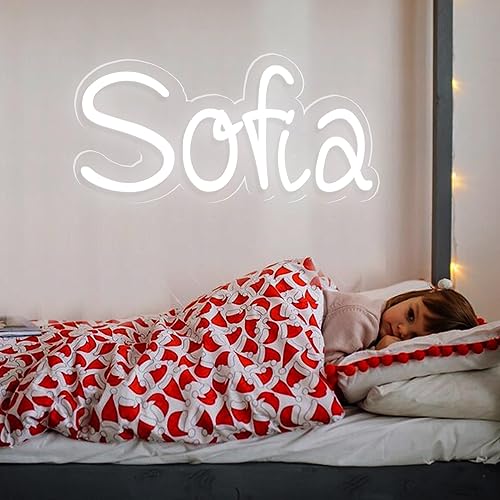 Miniatura 3 de Sofia - Letrero de neón, luz LED de neón personalizada para dormitorio de niños, decoración de fiesta de cumpleaños, letrero de luz llamativo