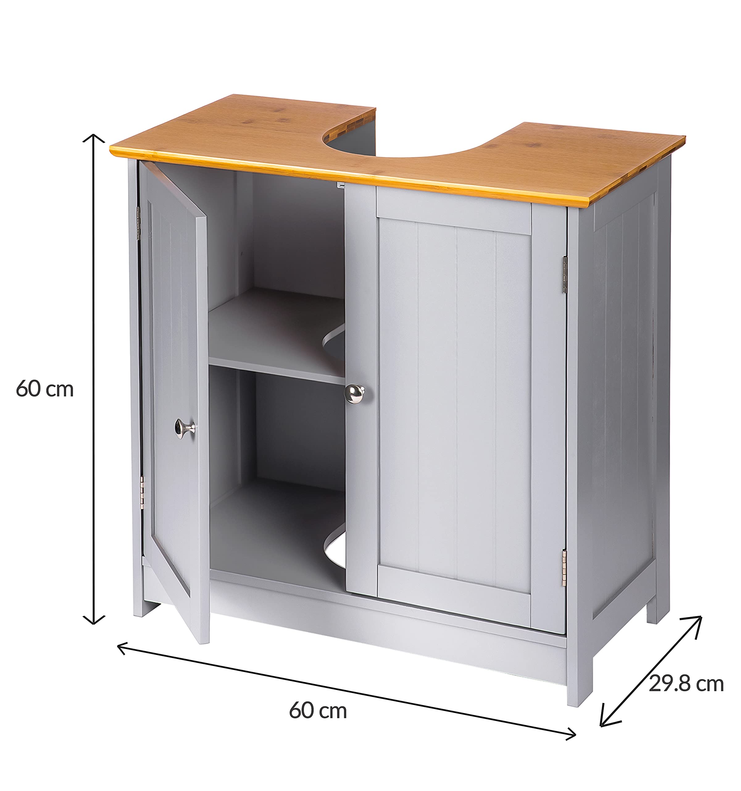 iTrend Under Sink Bathroom Cabinet - Wooden Sink Storage Unit - Free Standing - Basin Cupboard ...