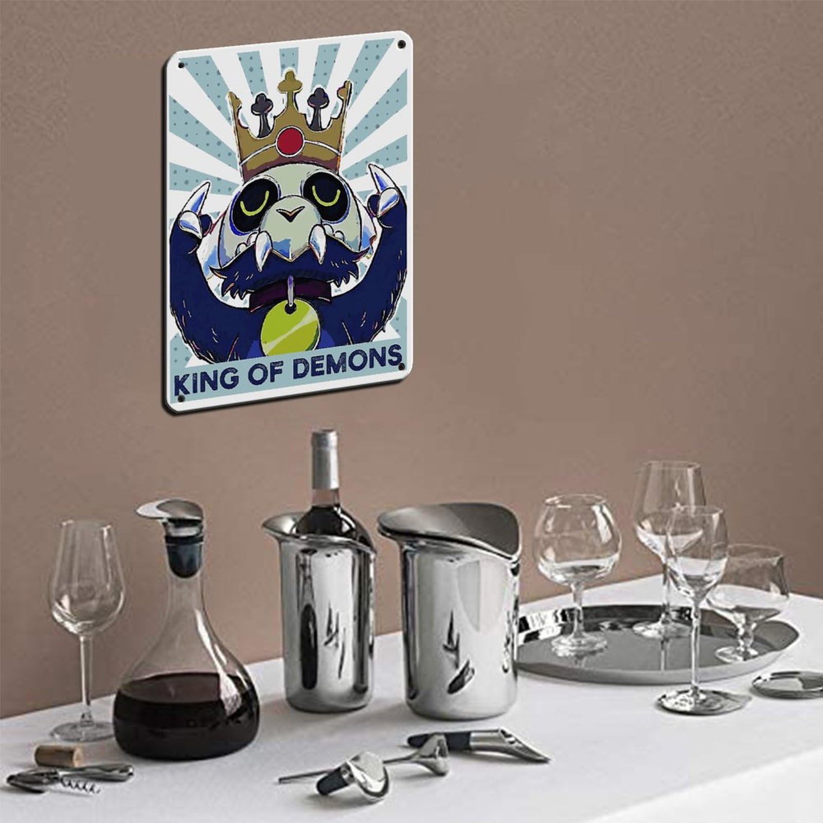 Poster retrò in metallo con scritta in lingua inglese The Owl House King Of Demons, decorazione da parete per bar, grotte, bar, famiglia, garage, 30 x 40 cm