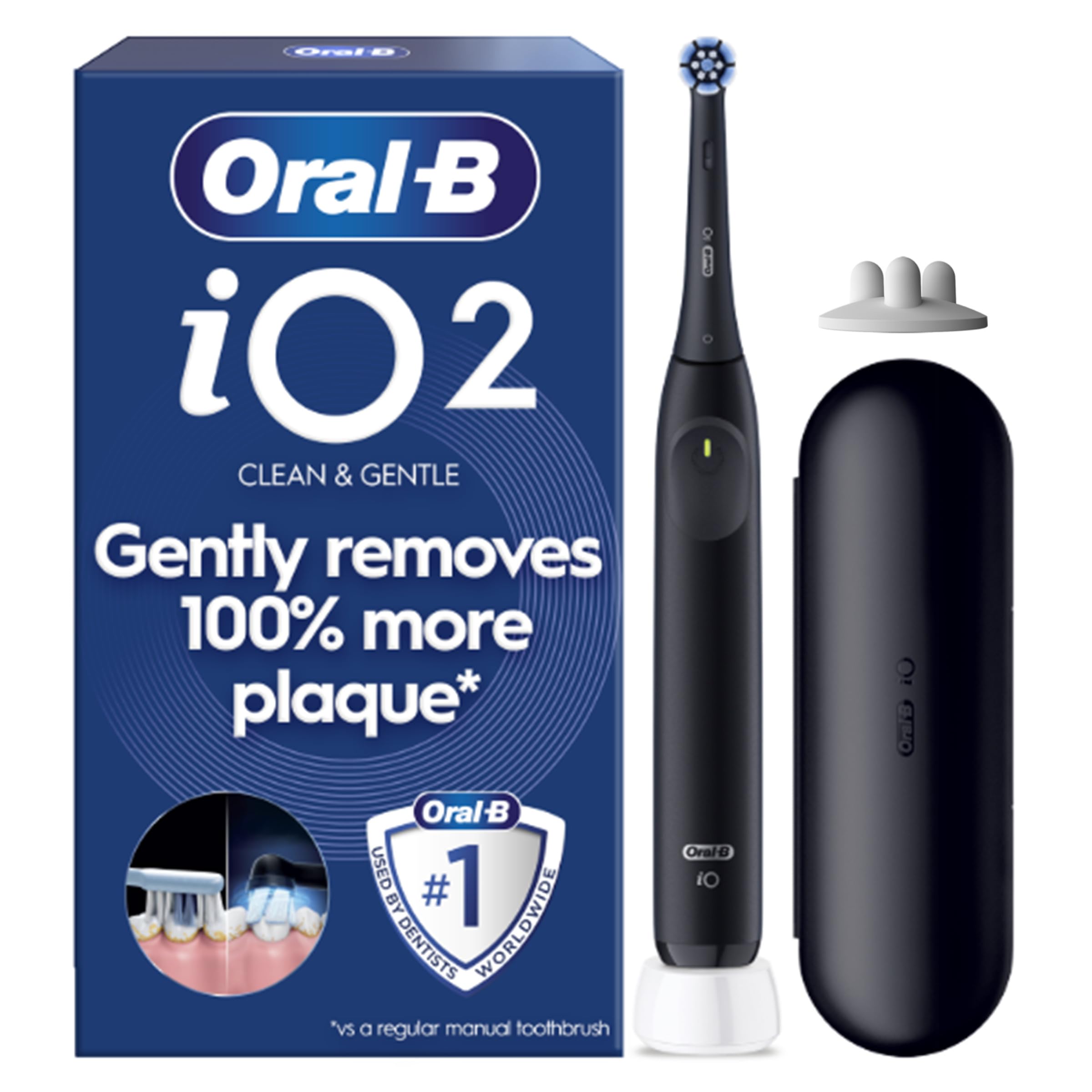 Oral-B iO2 Electric Toothbrush, Night Black, with Travel Case