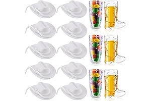 Hercicy 20 pcs Mini Hats Cowboy Cowgirl Boot Shot Glasses for Western...