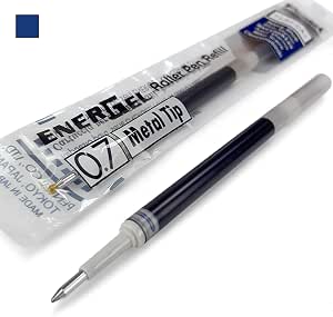 Pentel EnerGel Ricariche 0.7 Mm Punta Metallica LR7 Per EnerGel XM, BL77/BL57/BL37 - Inchiostro Nero, 2 Pezzi - 3