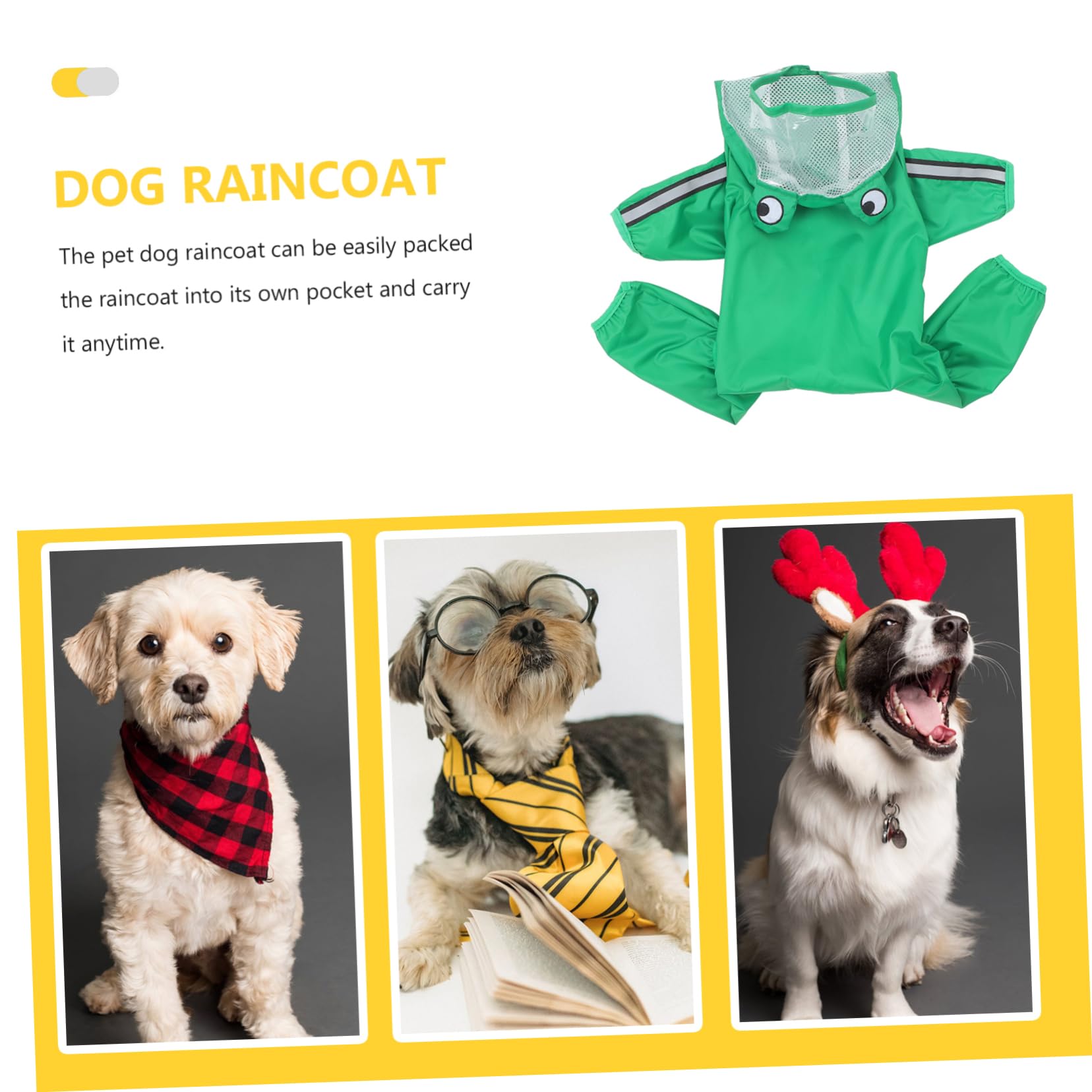 SUPVOX Hooded Raincoat for Dogs Waterproof and Windproof Perfect for Outdoor Activities Size 2XL