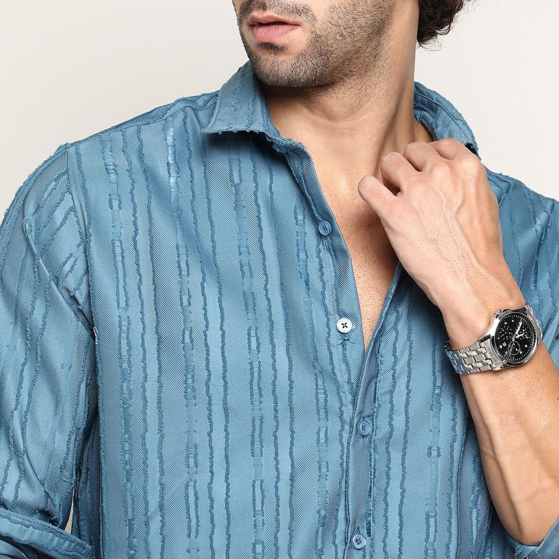 Image of CAHOOT Men's Shirt for Casual Wear | Mid-Rise | Regular Fit | Button Closure | Shirt Crafted with Comfort Fit for Everyday Wear
