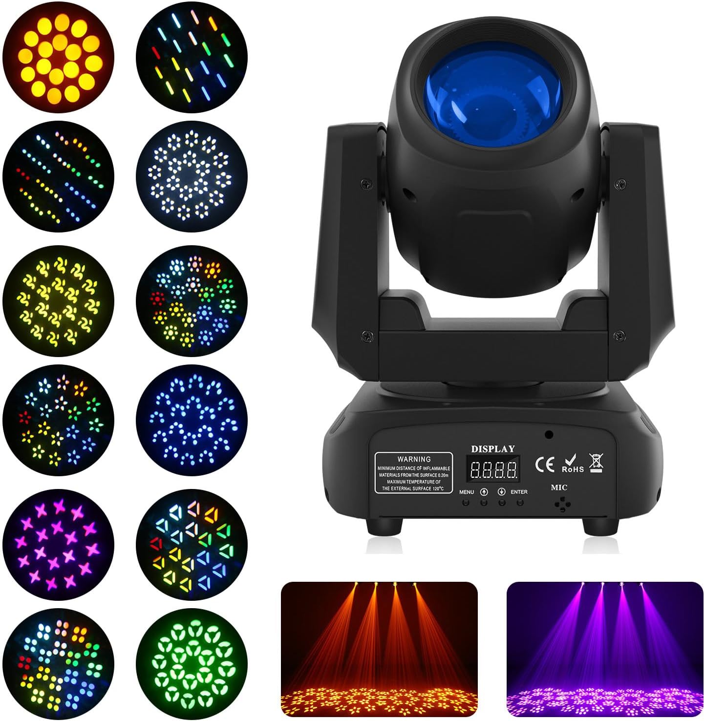 Luz de Escenario DJ con Movimiento Rápido y Preciso, 120W LED, 7 ...
