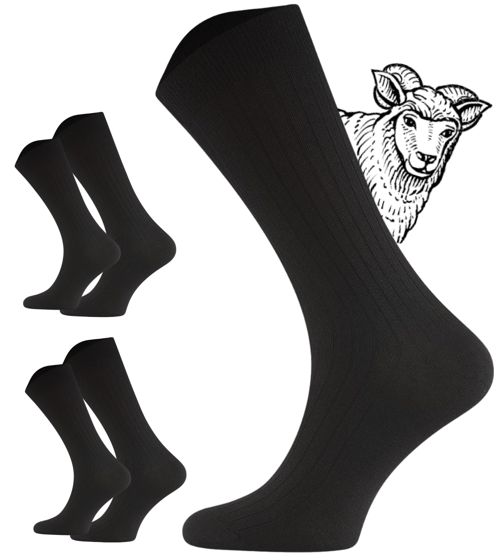 Chaussettes Hiver Laine Mérinos ENNOWAY | Diabétique Homme 2.4 TOG Taille 39-45