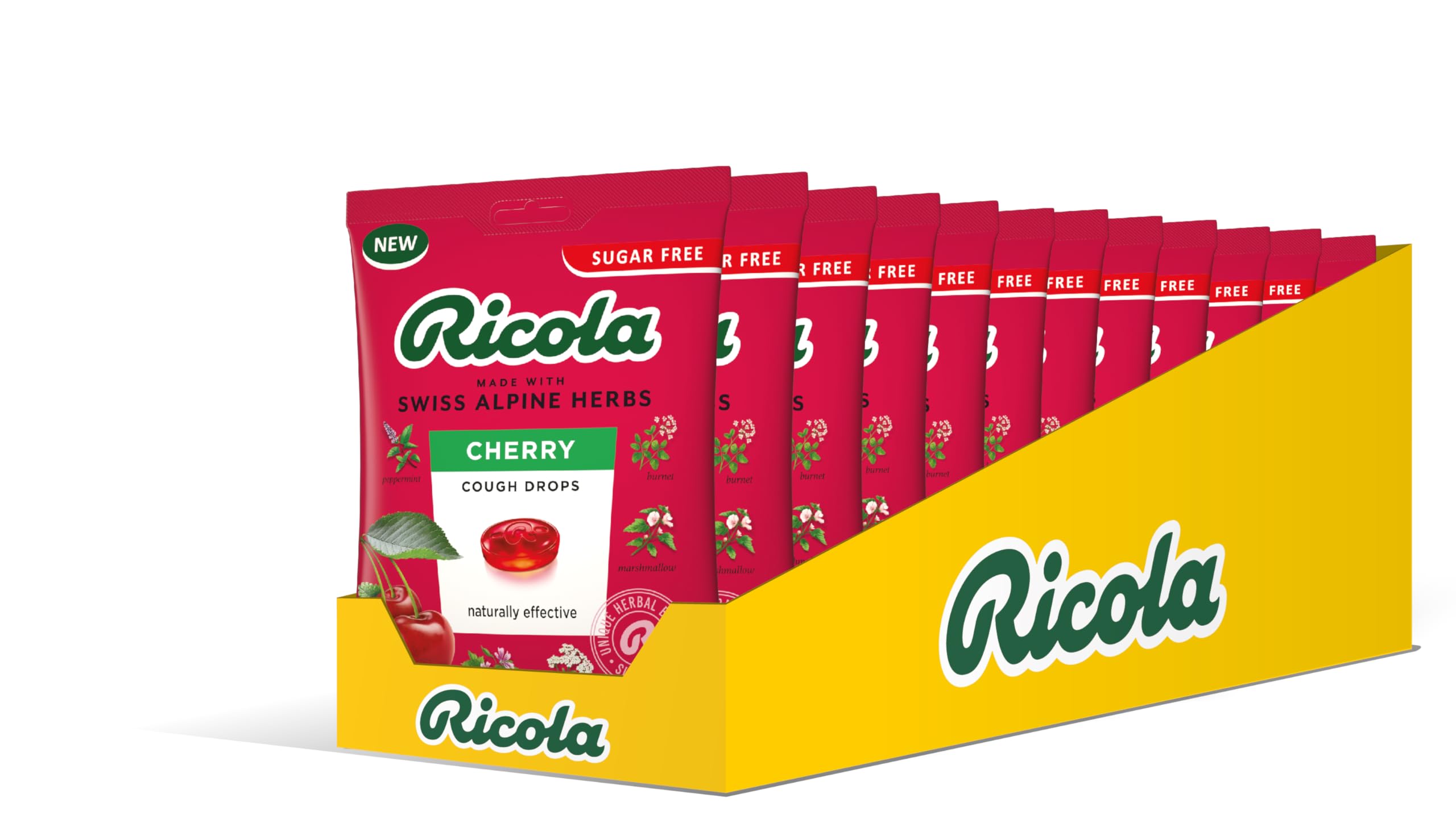 Ricola Cherry Cough Drops Bag, Pack of 12, 70g