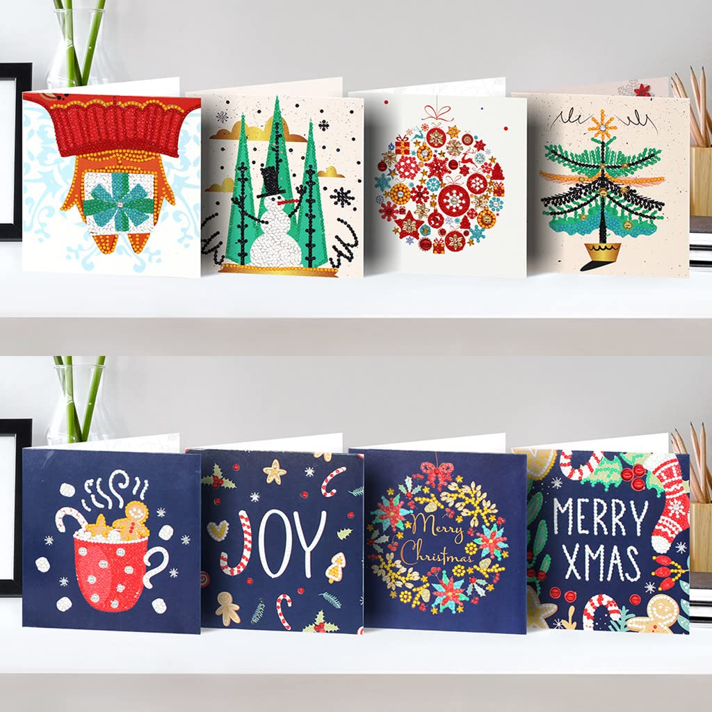 Diamond Painting Christmas Greeting Card Kits,5D Numbers Santa Claus New Year Greeting Card With Envelopes Holiday Greeting Cards Kits fit for Friends,Family,Children (Snowman F) — image 1
