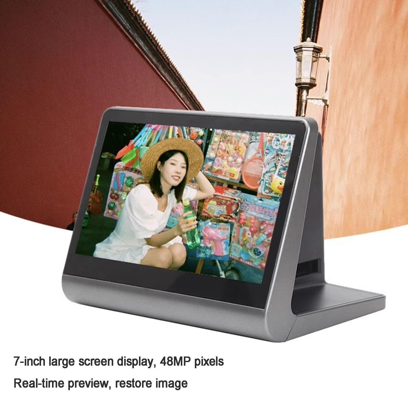 48 MP Film Slide Scanner, All in One Digital Film Scanner, with 7 Inch LCD Screen, Built in 16GB Memory, Negative Into JPEG Photos