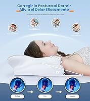 Vista 3 de Almohada de Alivio del Dolor Ultra de Enfriamiento para Soporte de Cuello, Almohada Cervical Ajustable para Dormir Cómodamente, Almohada de Espuma