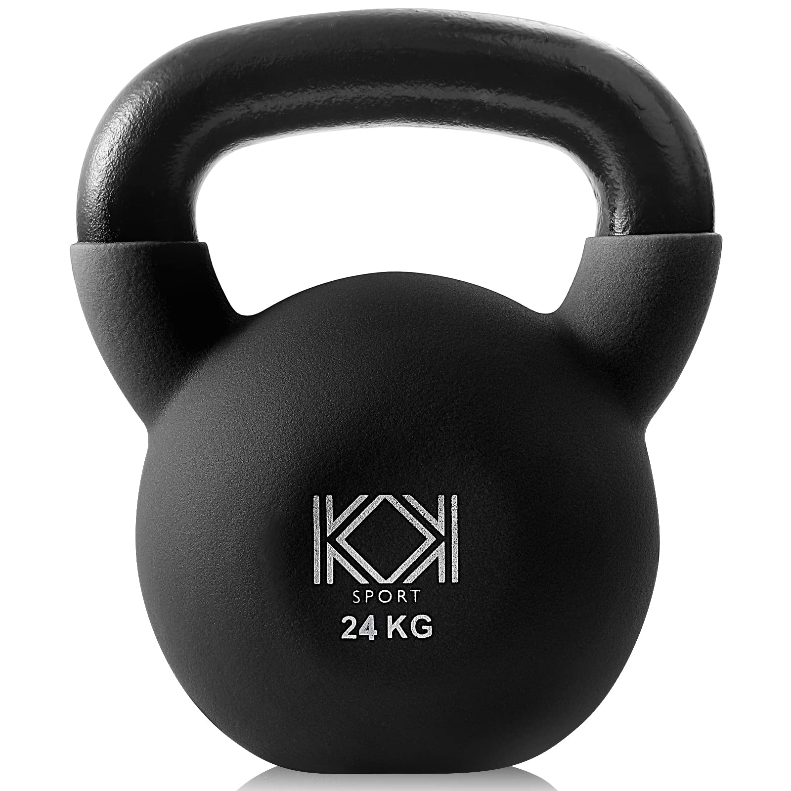 KK Kettlebells Cast Iron Neoprene Coated Weights Lifting Strength Training Home Gym Exercise Brown (24kg) โ image 1