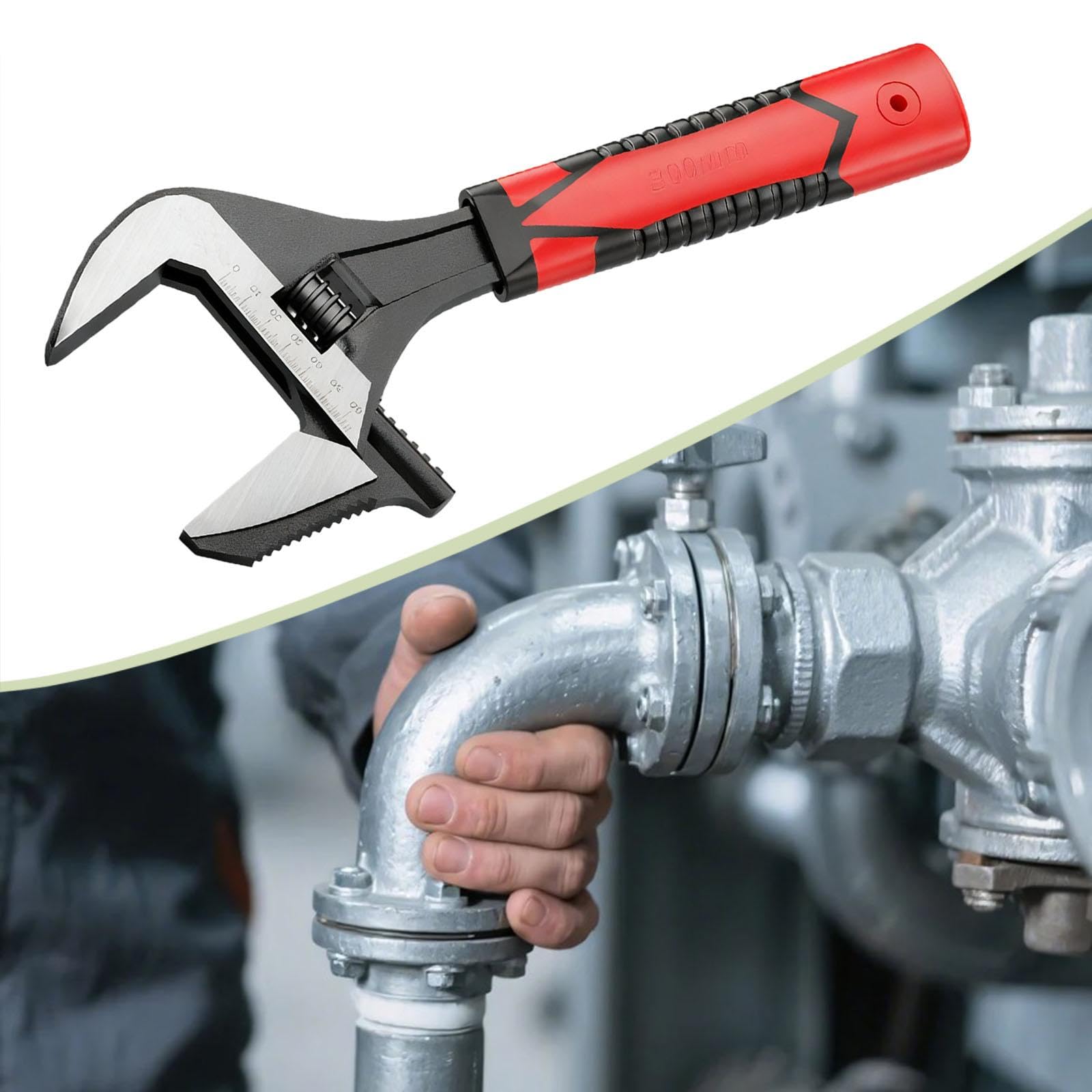 KESOTO Clé à Molette avec Ouverture Grande Réglable Outil de Plombier Polyvalent En Acier Carbone Utilisation Facile Poignée Ergonomique Adaptée pour Réparat, Ouverture de 65 Mm