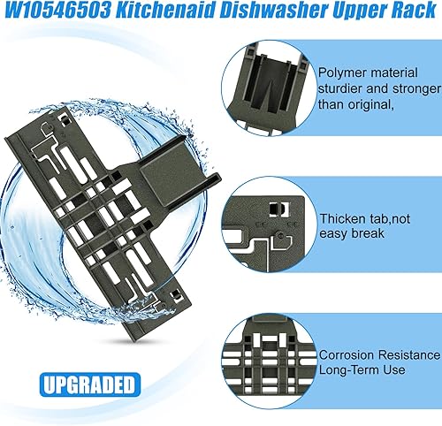 Miniatura 6 de WPW10546503 KDTM354DSS4 - Ajustador de rejilla superior para lavavajillas W10320664 W10320665 para KitchenAid parte de lavavajillas W10546503