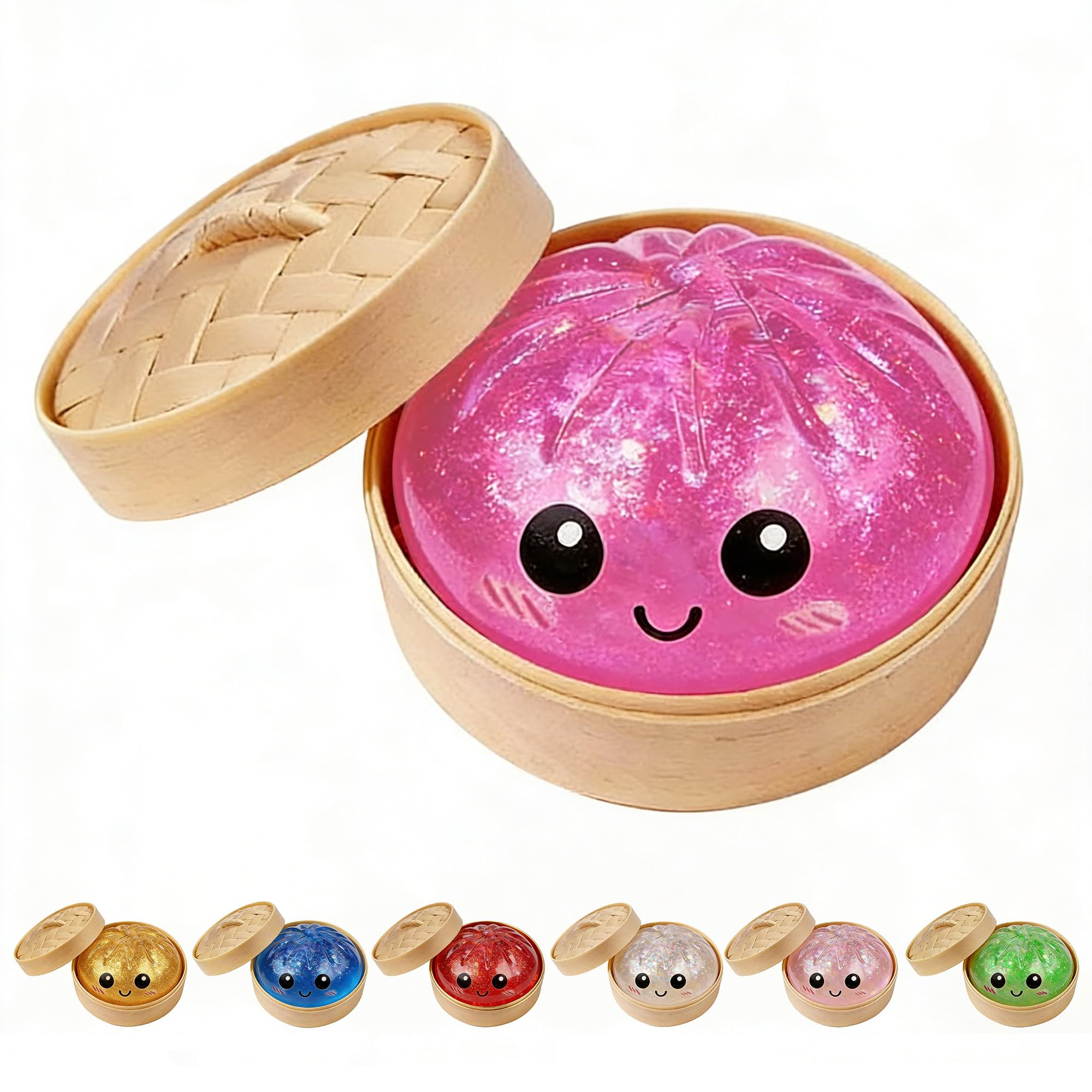 OPOM Dumpling Squishy Mystery Box Flash Light Pink | Non-Toxic & BPA-Free Squeeze Toy - main product image