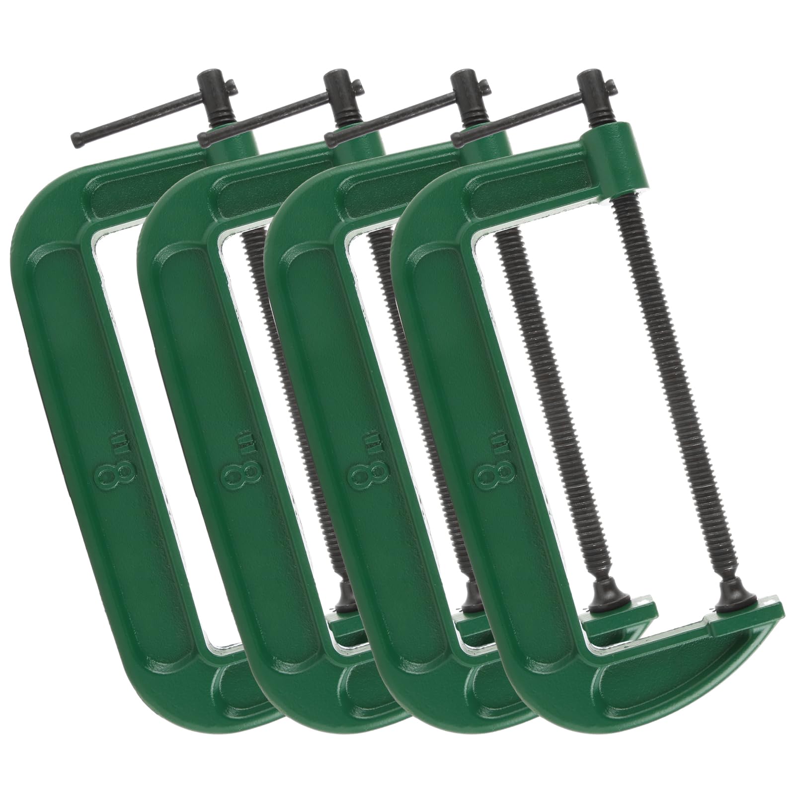 4Pcs 8 Inch C Clamp Heavy Duty C-Clamps Quality Iron C-Clamps Industrial Strength C Clamp Set for Woodworking Welding Building Metal Workpiece