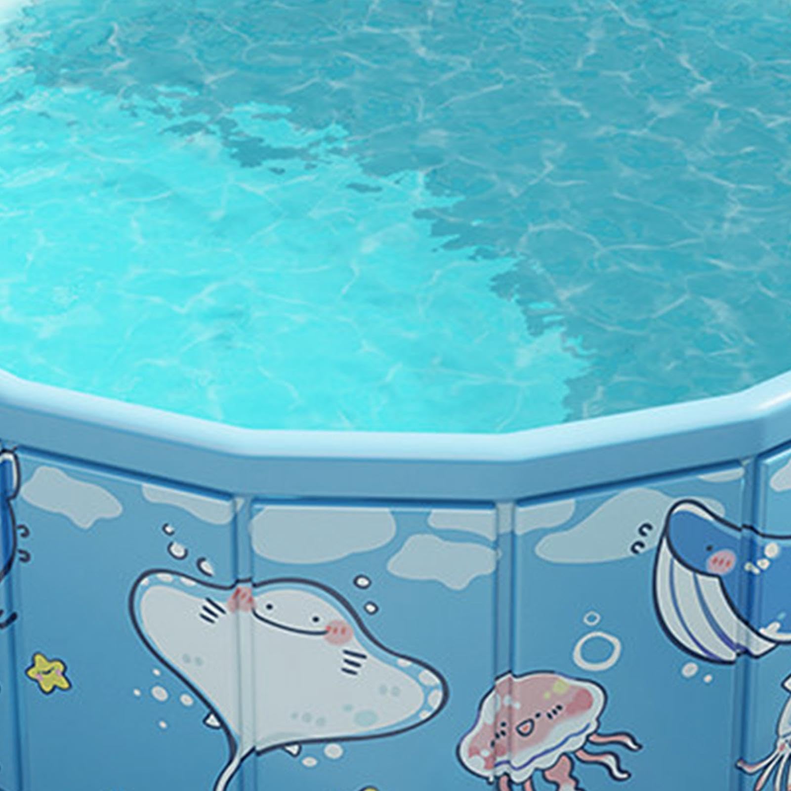 Pool Für Kinder Faltbares Tragbares Rutschfestes Wasserspiel | Faltbarer Pool Als Bällebad 119 x 46 cm für Garten Camping Party Sommer Mädchen Erwachsene Hund