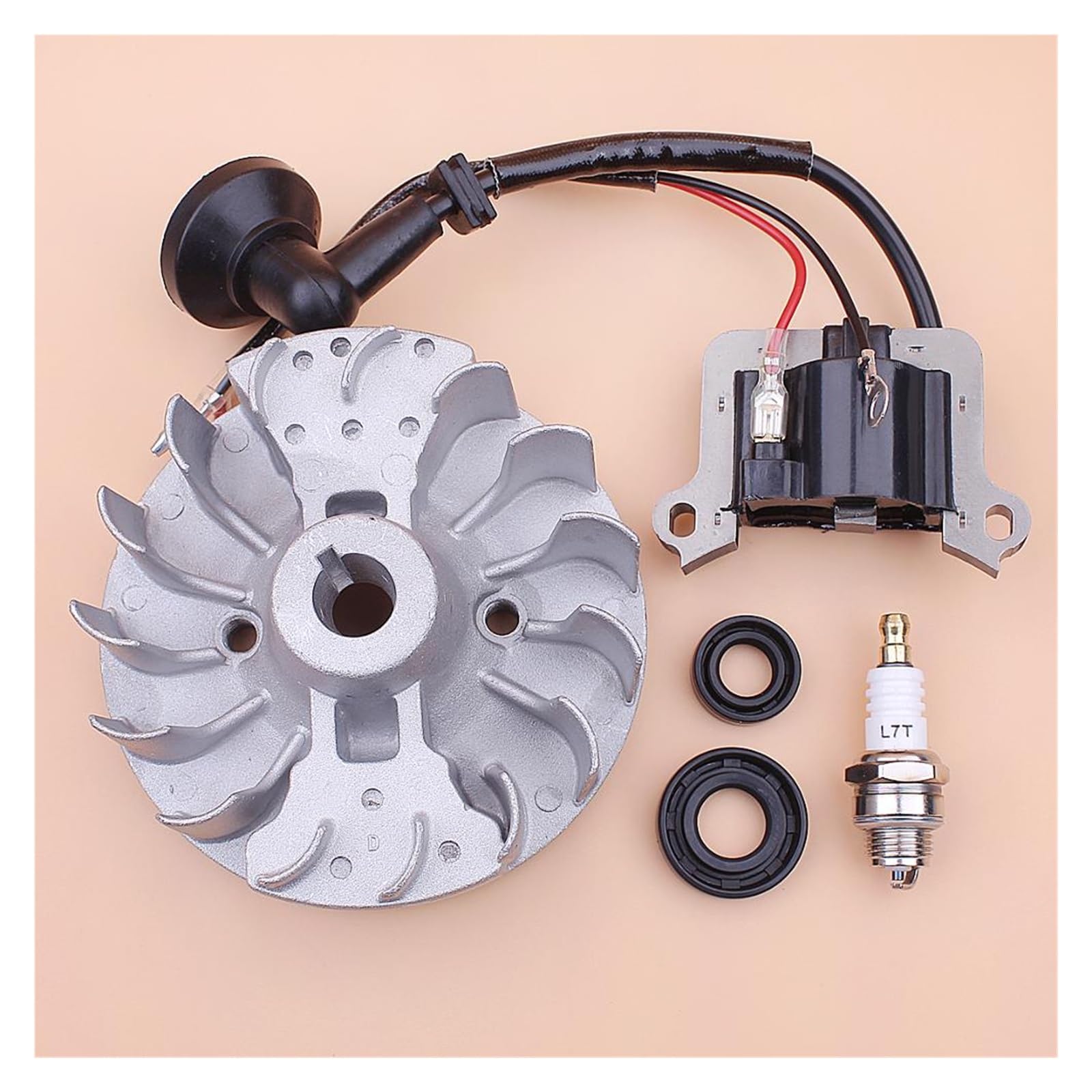 Bobina de Encendido del Volante for 40-5 43cc 52cc Bujía Sello de Aceite Cortacésped Desbrozadora Motor