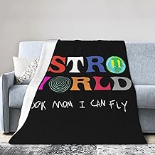 BAZIGA Throw Blanket Astroworld Travis Scott Flannel Blanket Ultra Soft Fluffy Cozy Plush Blanket for Couch Sofa Bed All Seasons Travel Blanket 60"x50"