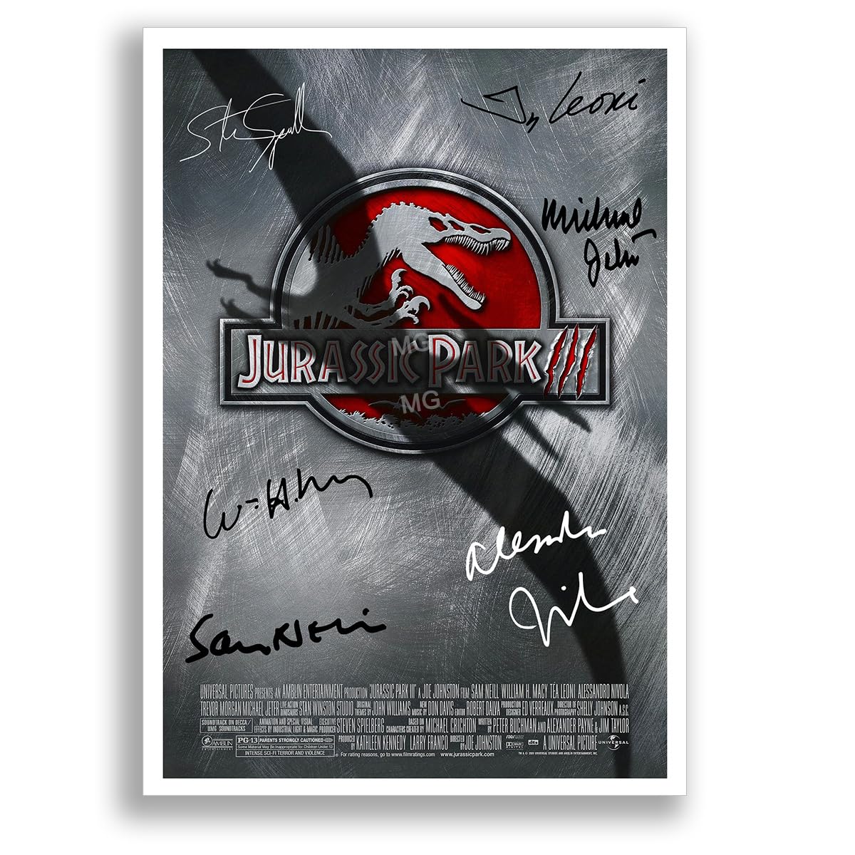 Mounted Gifts Jurassic Park Cast Signed A4 Poster Photo Print Framed Autograph Gift Movie Film Sam Neill Laura Dern Jeff Goldblum (Jurassic Park III A4 Poster Only)