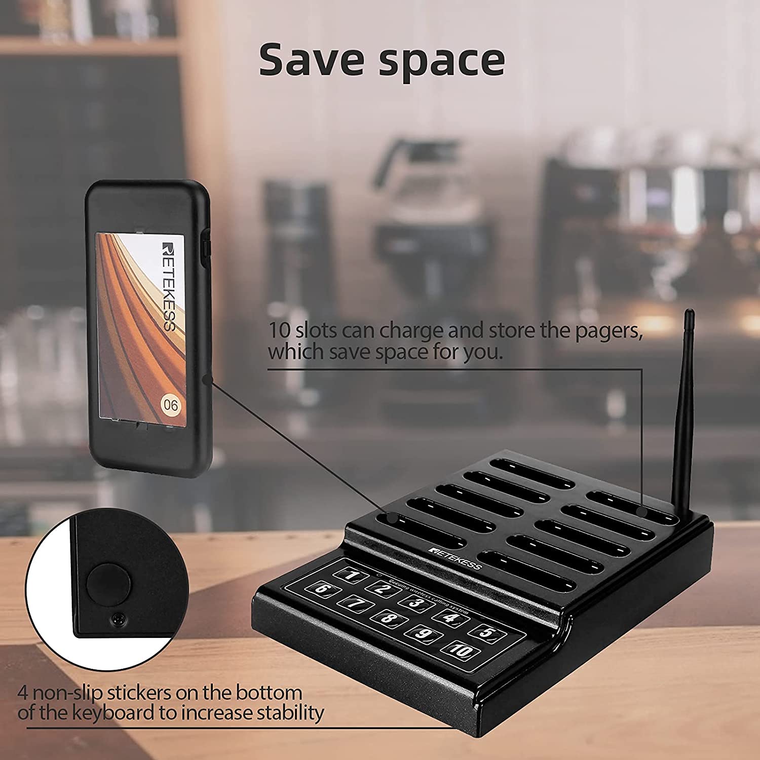Retekess TD174 Restaurant Pager System, Long Working Distance Pager