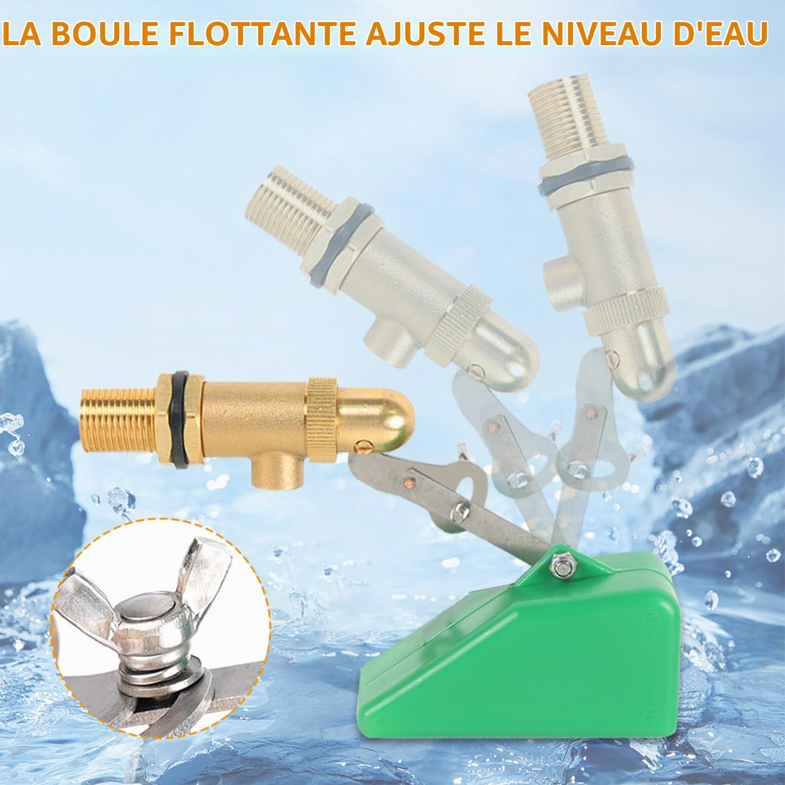 Robinet à Flotteur 1/2" – Lot De 2, Flotteurs En Laiton Avec Flotteur Plastique Et Bras Réglable Vanne Universelle Pour Réservoirs D’eau Et Abreuvoirs Remplissage Automatique Fiable