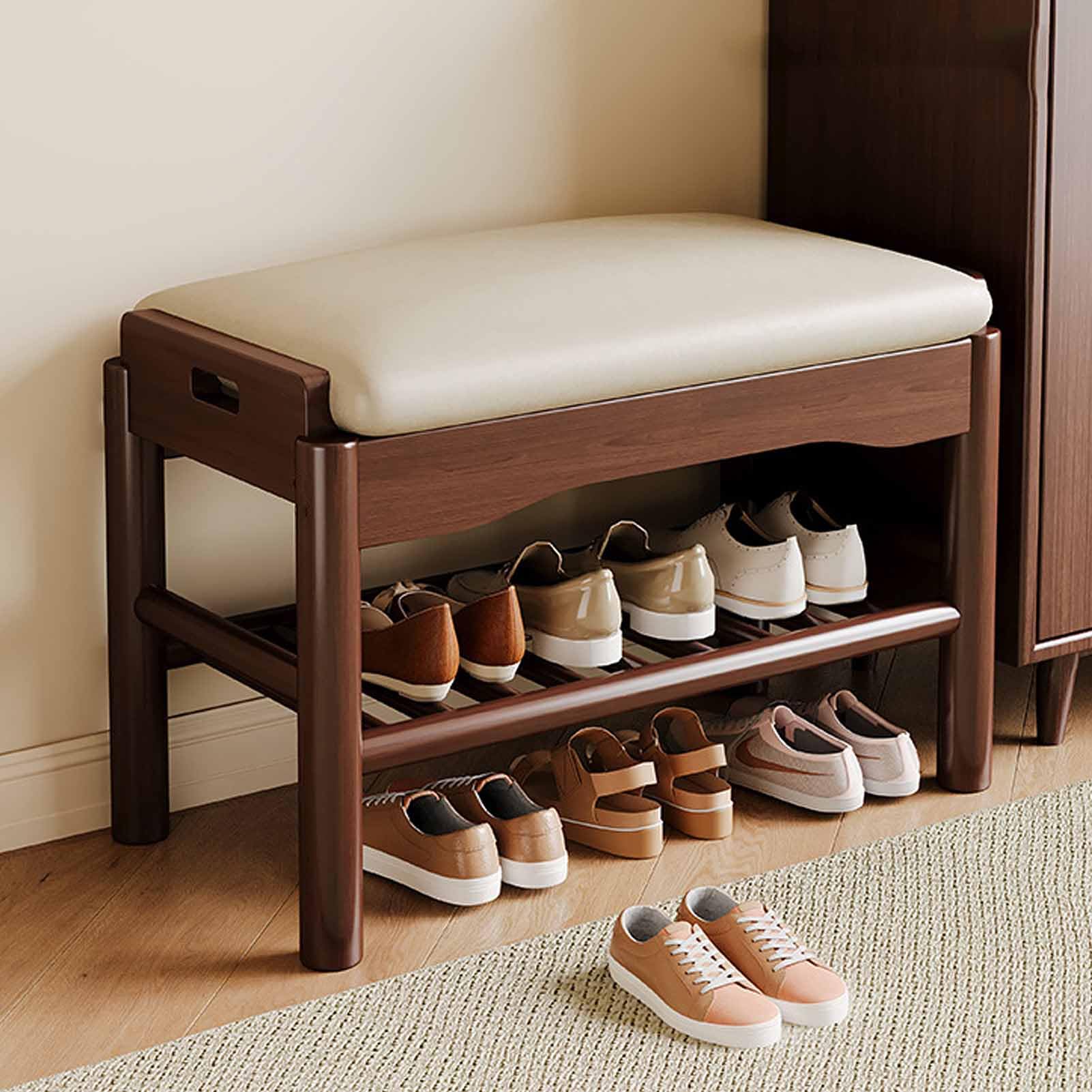 Ranch à chaussures pour couloir et entrée en bois avec assise intégrée