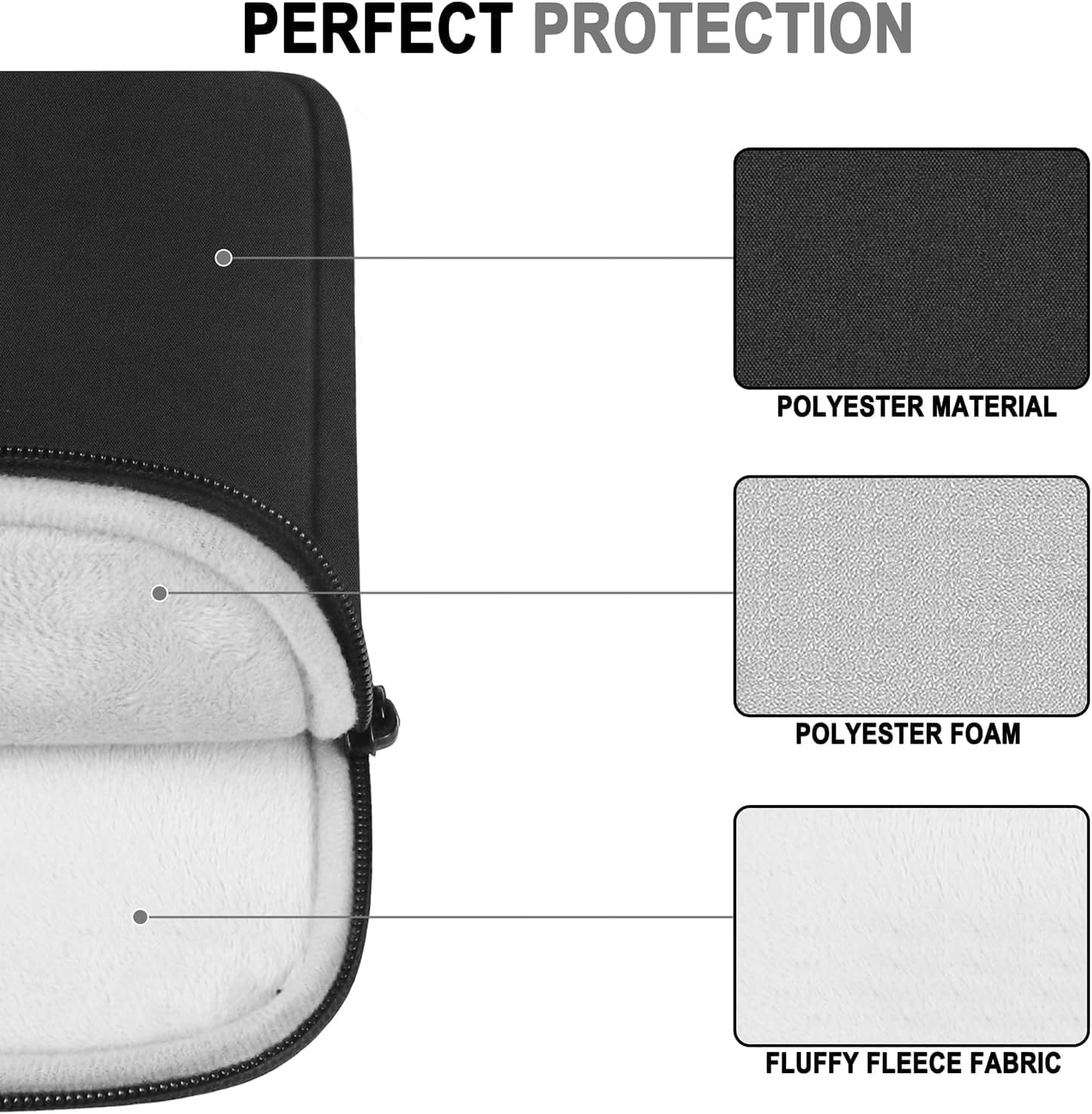 Laptop Sleeve 15.4 Inch, Shockproof Protective Computer Cover with Handle image 2