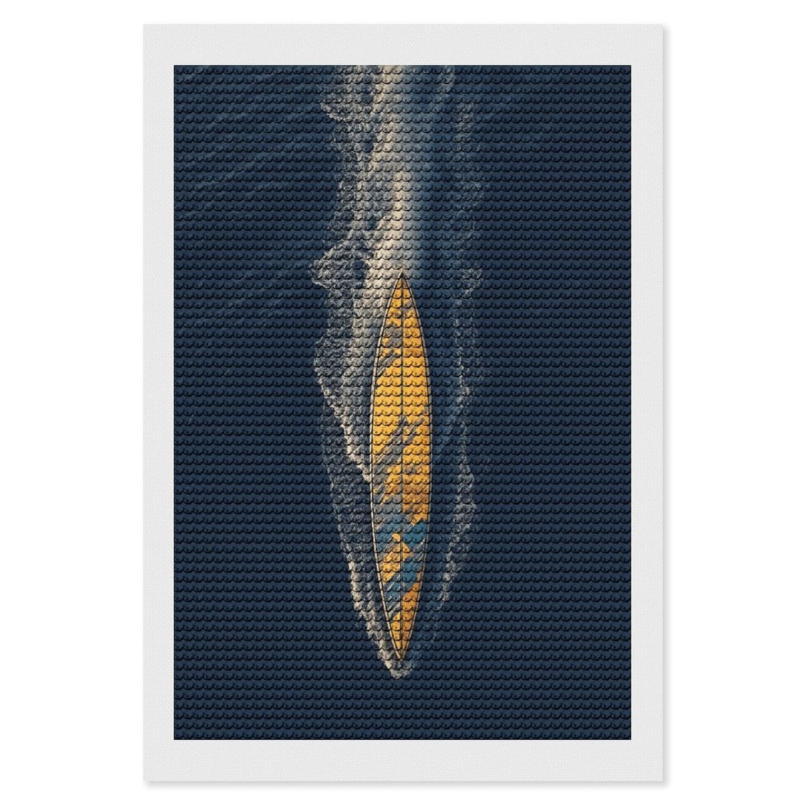 Surfboard Diamond Art Kits for Adult Round Full Drill Diamond Dots Paintings for Beginner Picture Art DIY Diamond Painting Kits 5D Diamond Art Painting for Home Wall Decor 8"x12"