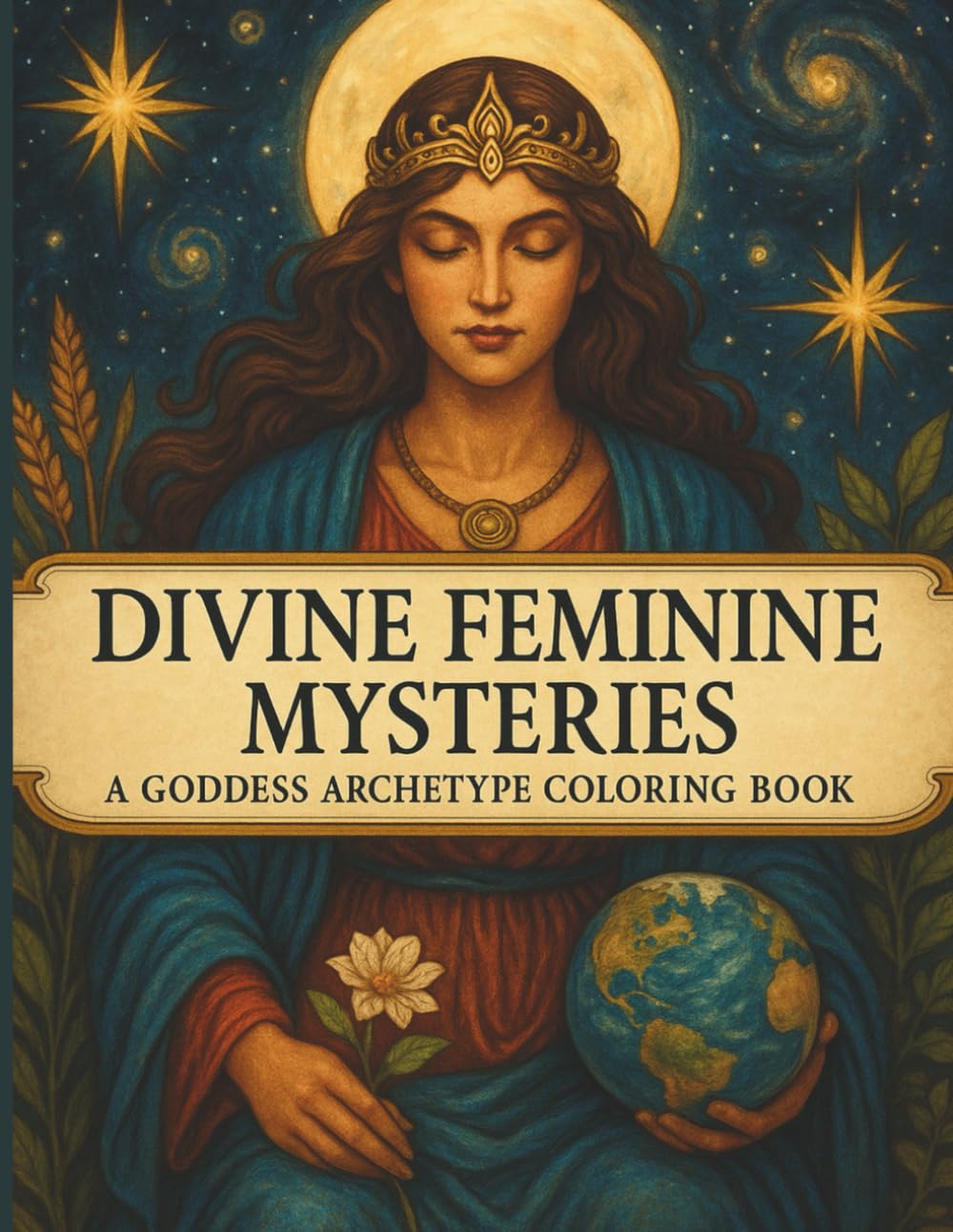 Divine Feminine Mysteries: A Goddess Archetype Coloring Book: 45 Sacred Goddess, Priestess & Divine Feminine Coloring Pages for Inner Healing, Creativity & Spiritual Awakening
