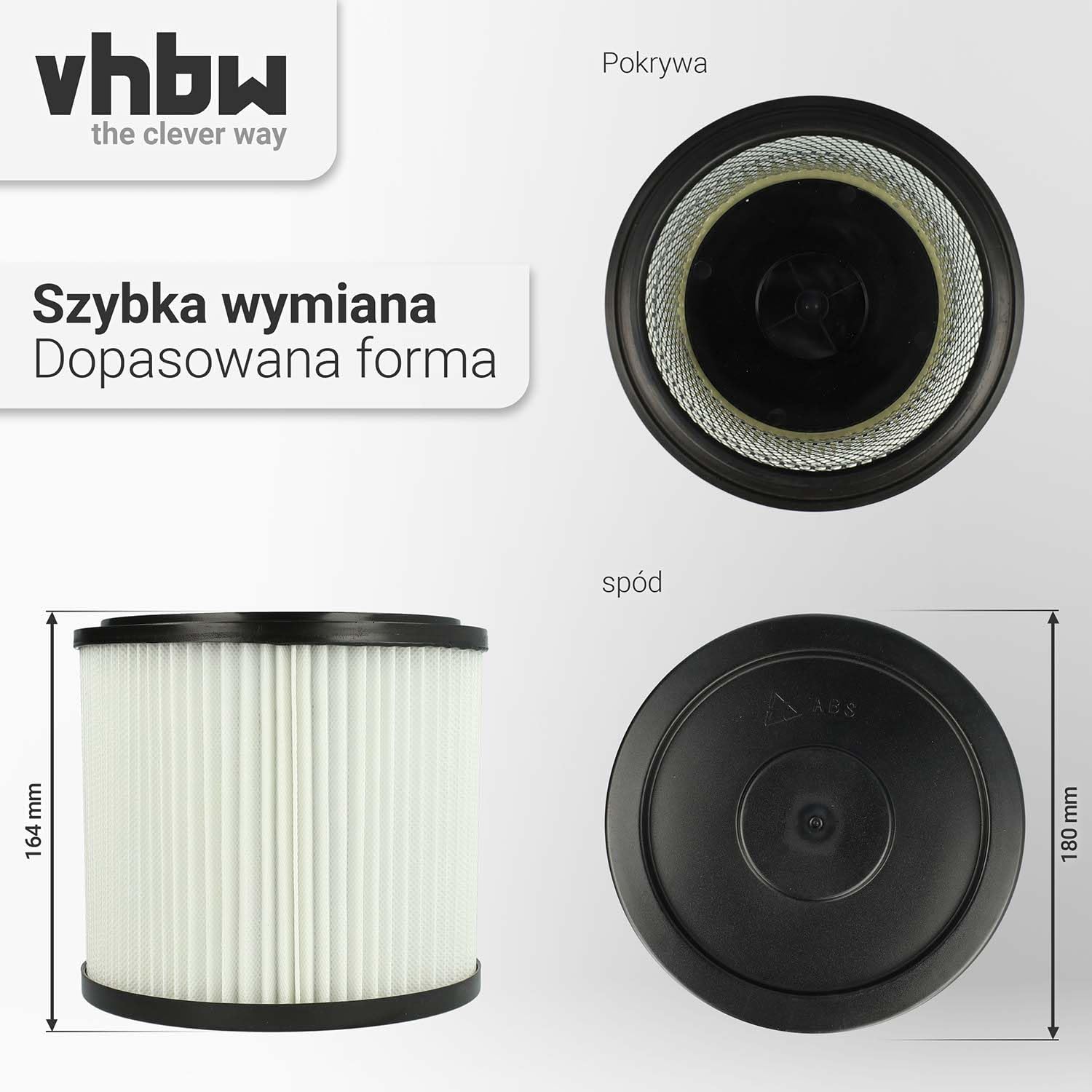 vhbw 10 x filtr okrągły pasujący do Rowenta Allround NT RU-30.1, RU-100, RU-101, RU-105 filtr centralny odkurzacz uniwersalny