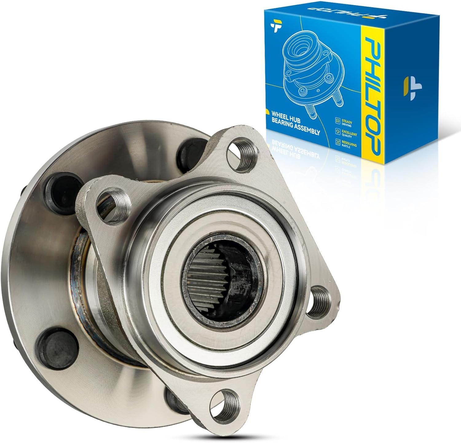 PHILTOP 512449 AWD Rear Wheel Bearing Fit for Mazda CX-9 2007-2015, 5 Lugs Wheel Hub Assembly No ABS