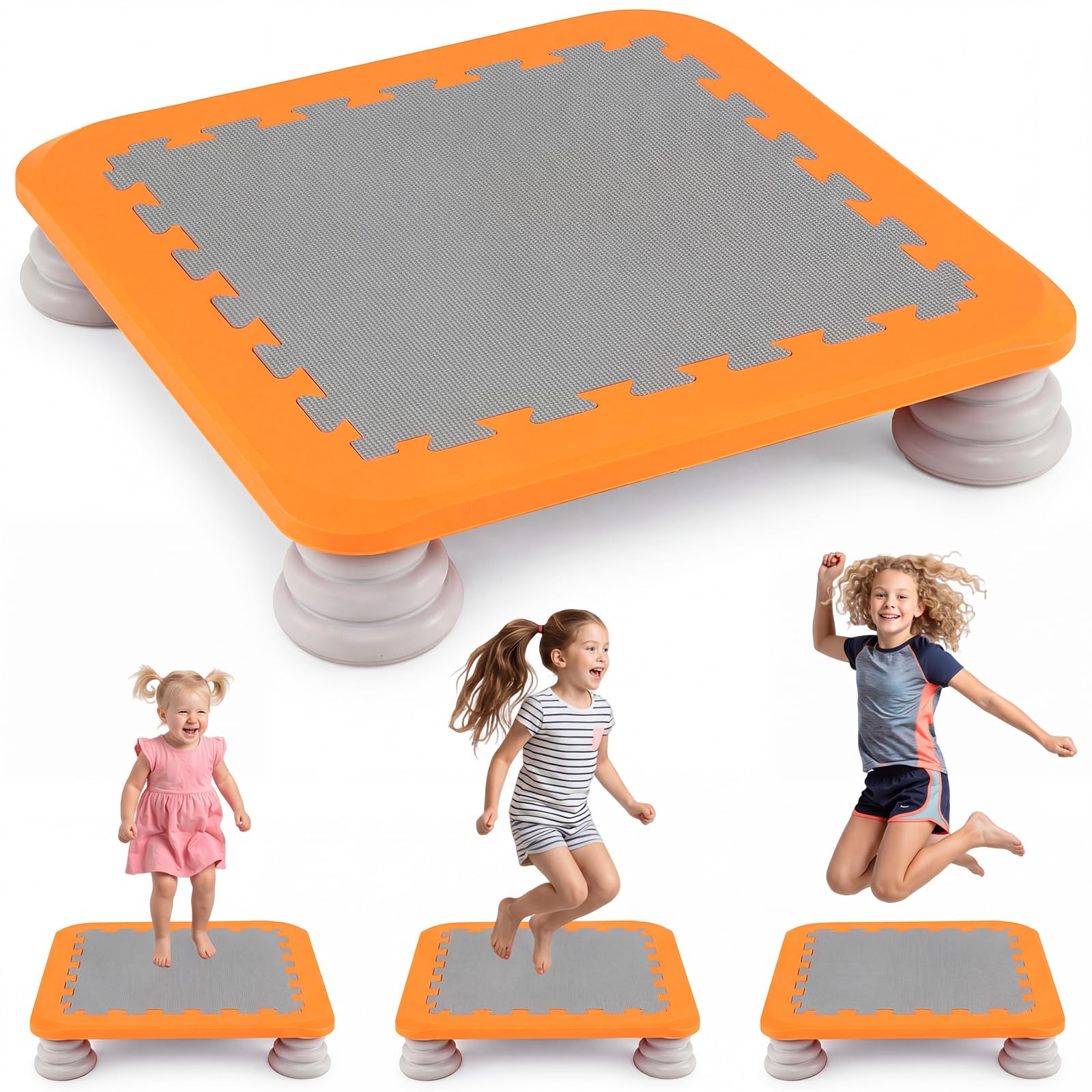 FANTASK Trampolín Infantil Cuadrado de 65 cm para niños a Partir de 3 años