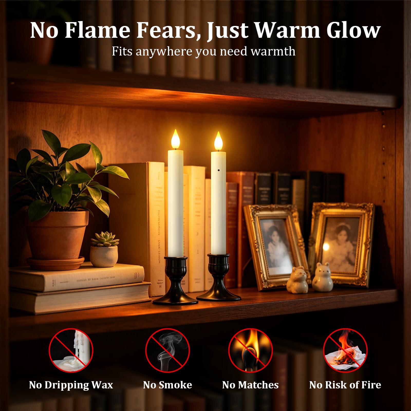 PChero 6 velas recargables para ventana con sensor de atardecer a amanecer