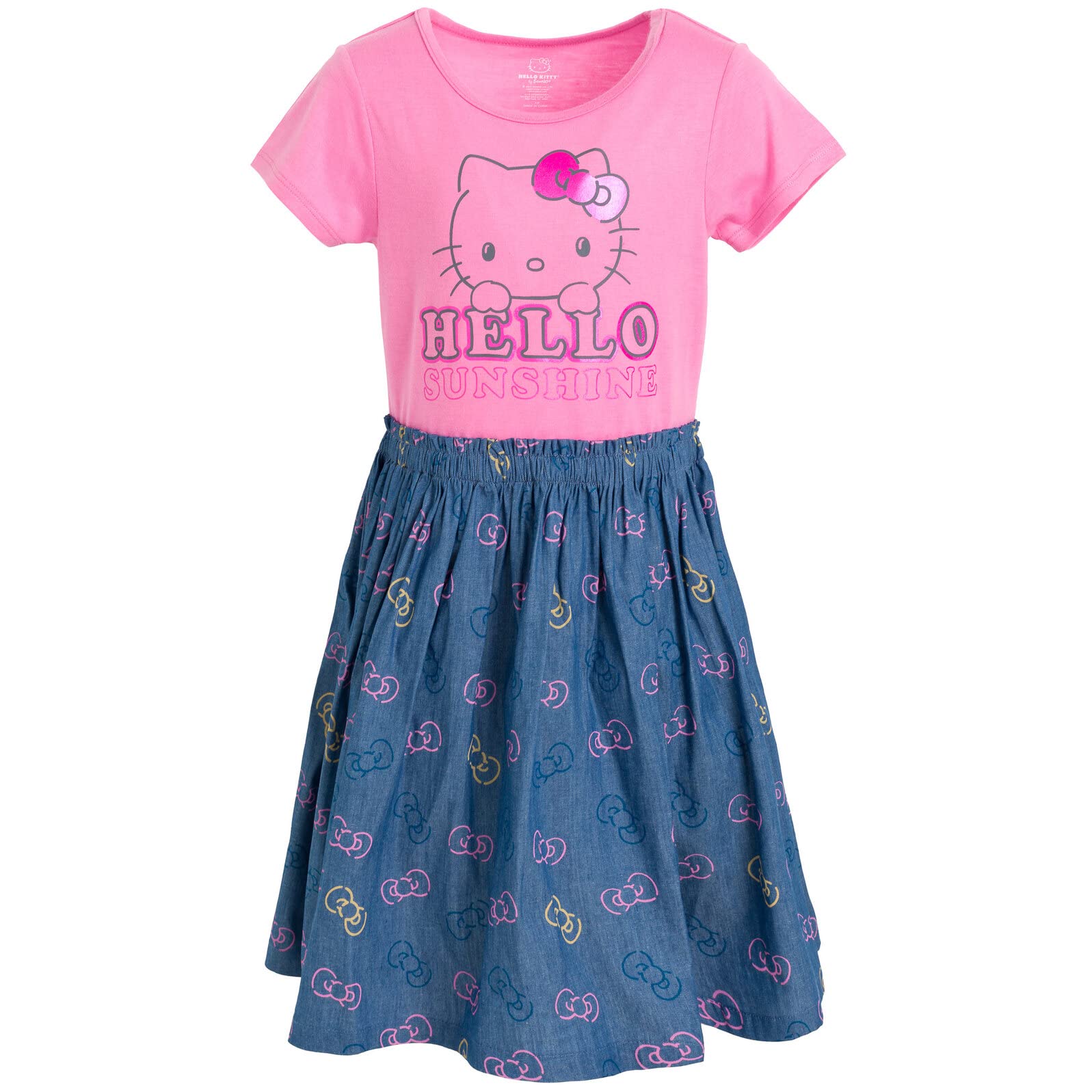 Vestido de Hello Kitty para niña pequeña y ropa casual infantil de algodón 8