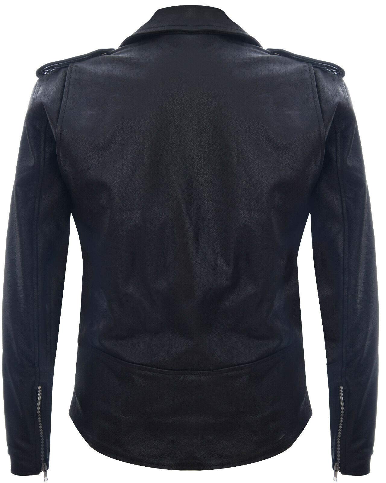Męska skórzana kurtka Brando Biker Rock Motorcycle Retro Hide Biker Jacket