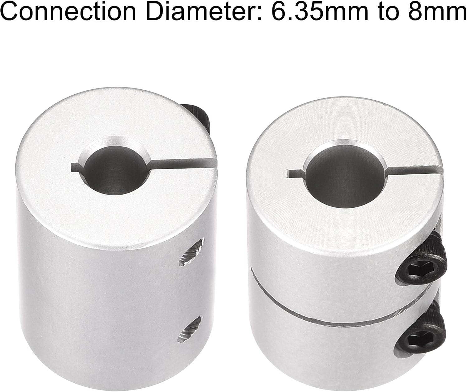 sourcing map 2pcs 6.35mm to 8mm Shaft Coupling 25mmx20mm Coupler Aluminum Alloy Joint Motor for 3D Printer CNC Machine DIY Encoder - Image 5